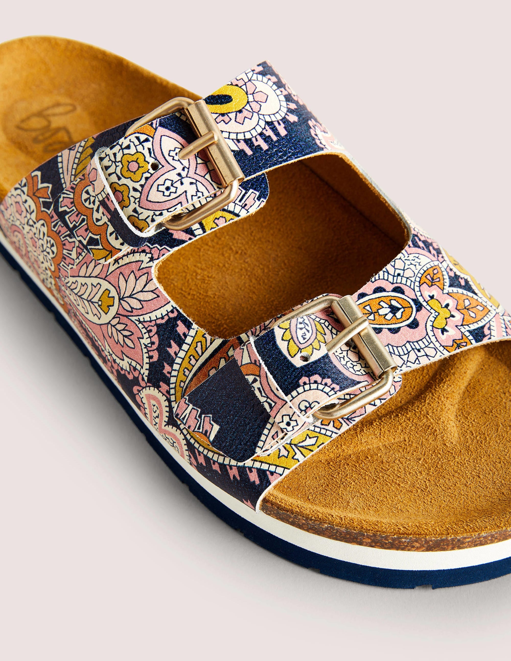 Ottoline Sandals-French Navy, Paisley Bud - Image 3