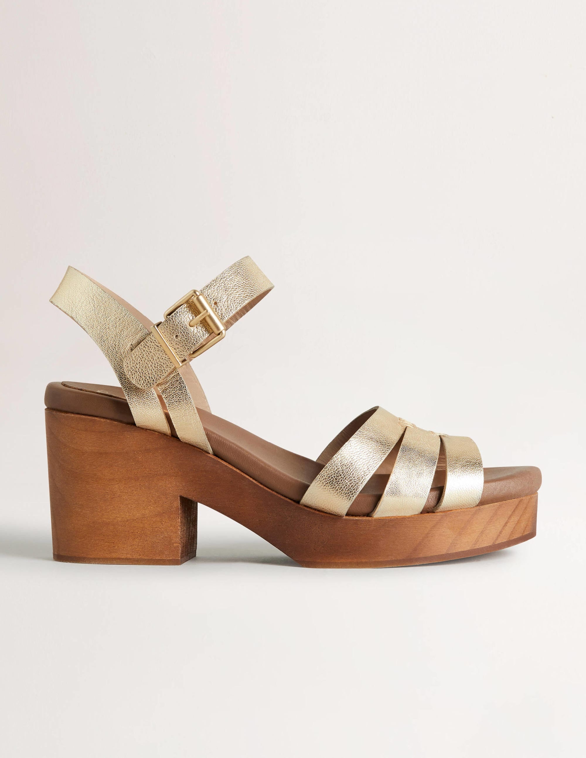 Heeled Sandal Clog-Gold - Image 1