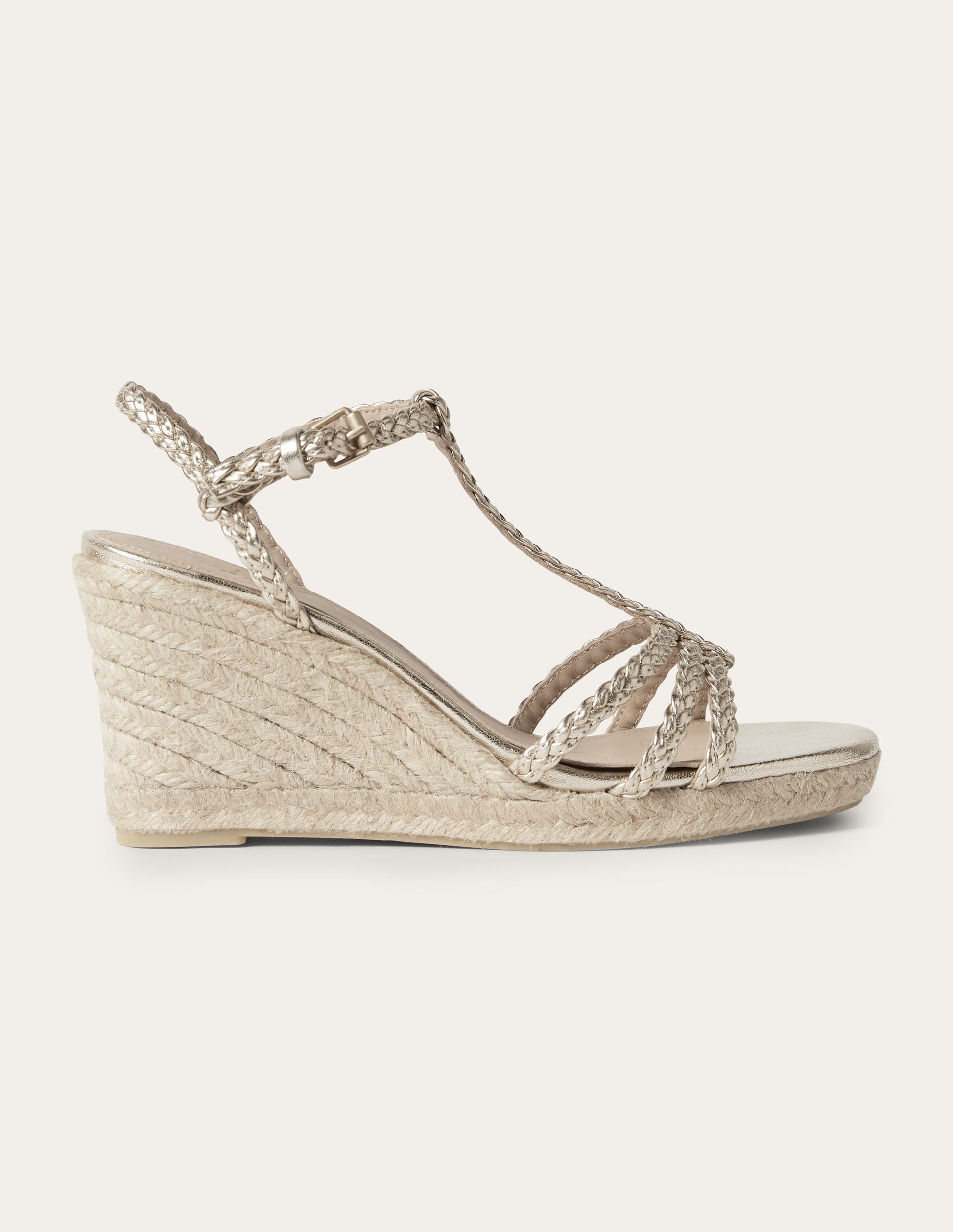 Braided Espadrille Wedges-Pale Gold Metallic-1