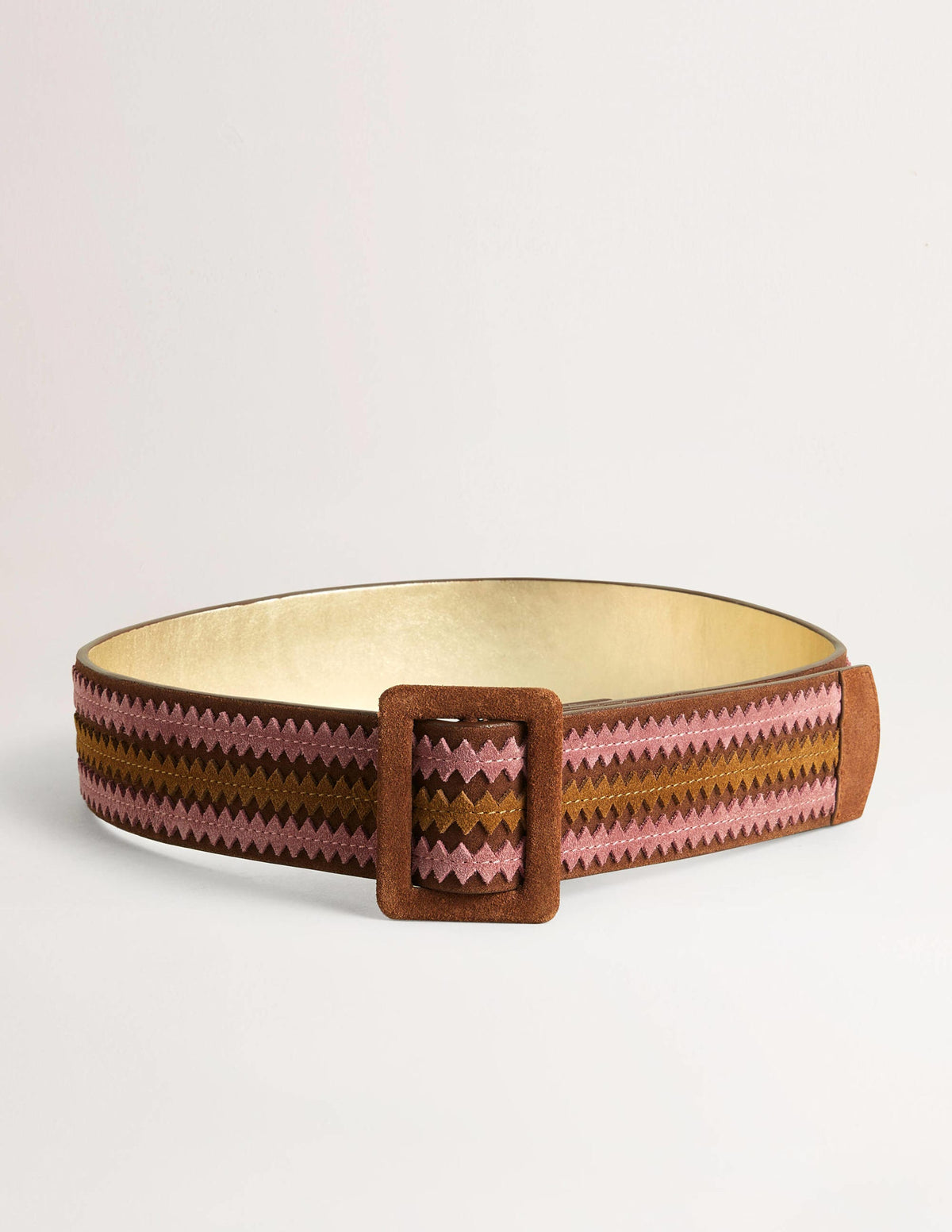 Contrast Stitch Waist Belt-Tan - Image 1