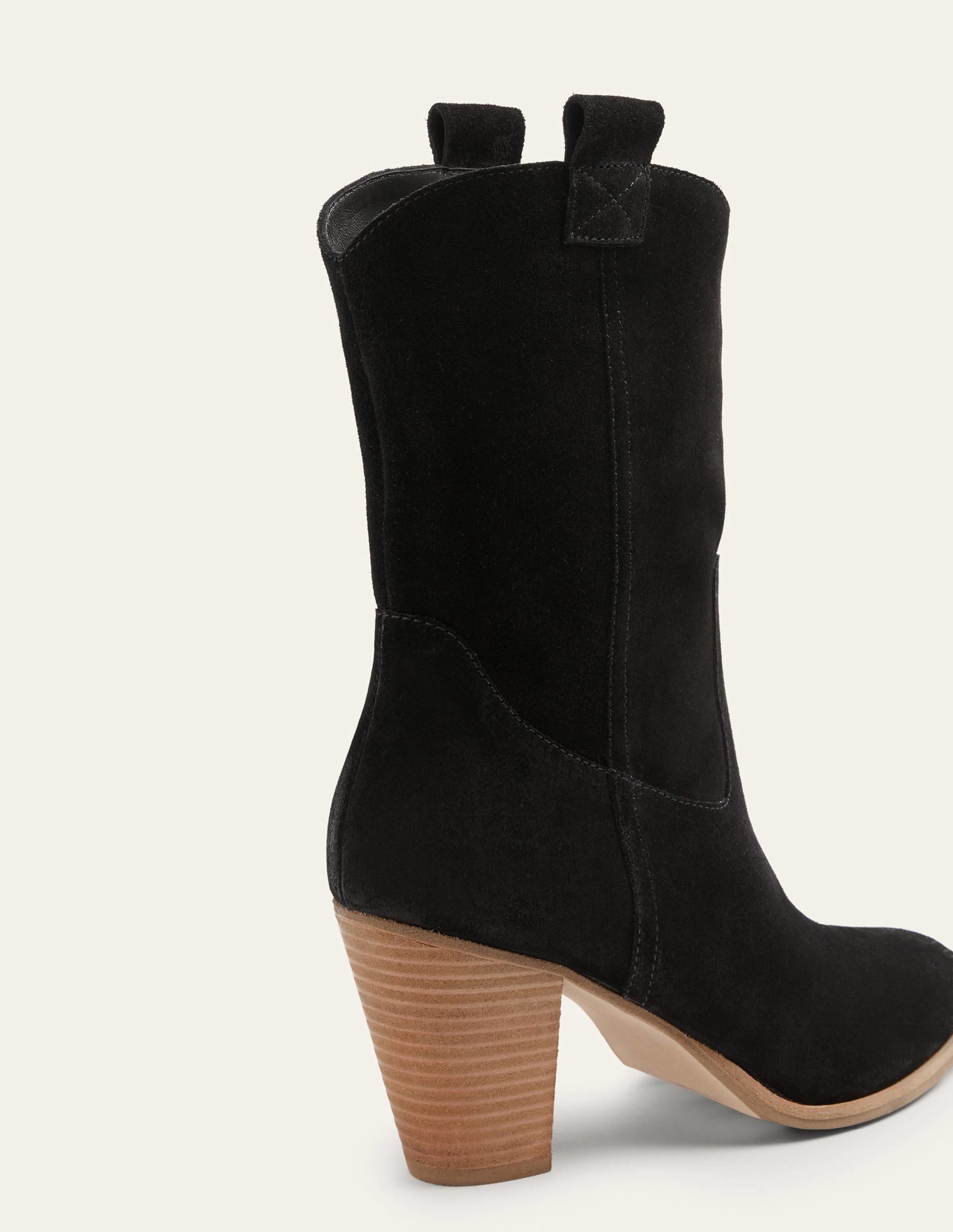 Pull-on Western Boot-Black Suede - Image 6
