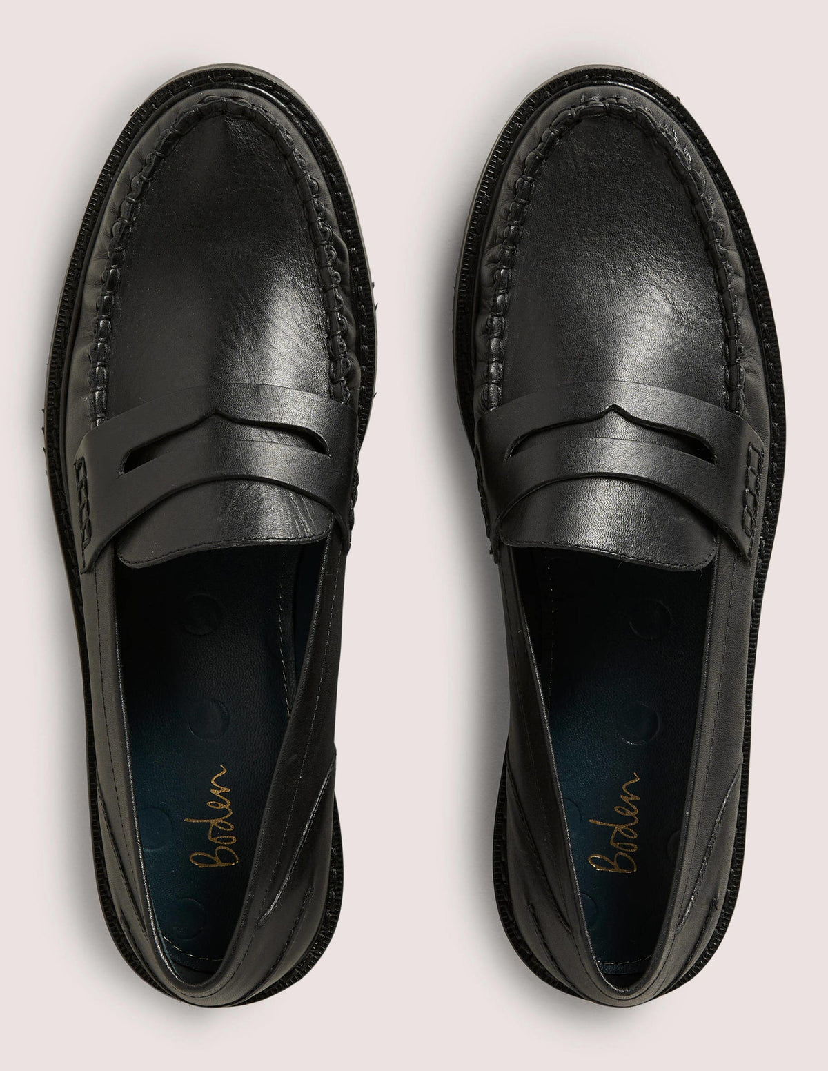Classic Moccasin Loafers-Black Leather - Image 5