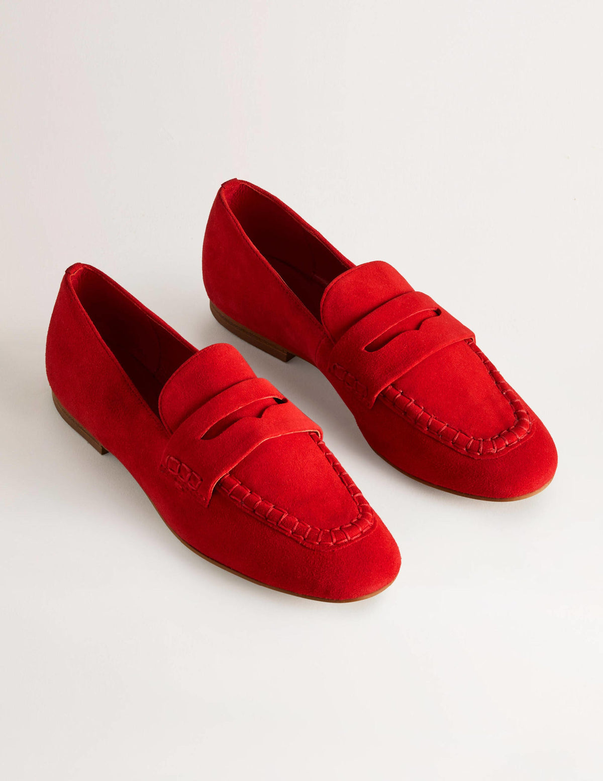 Suede Penny Loafers-Rocket Red - Image 2