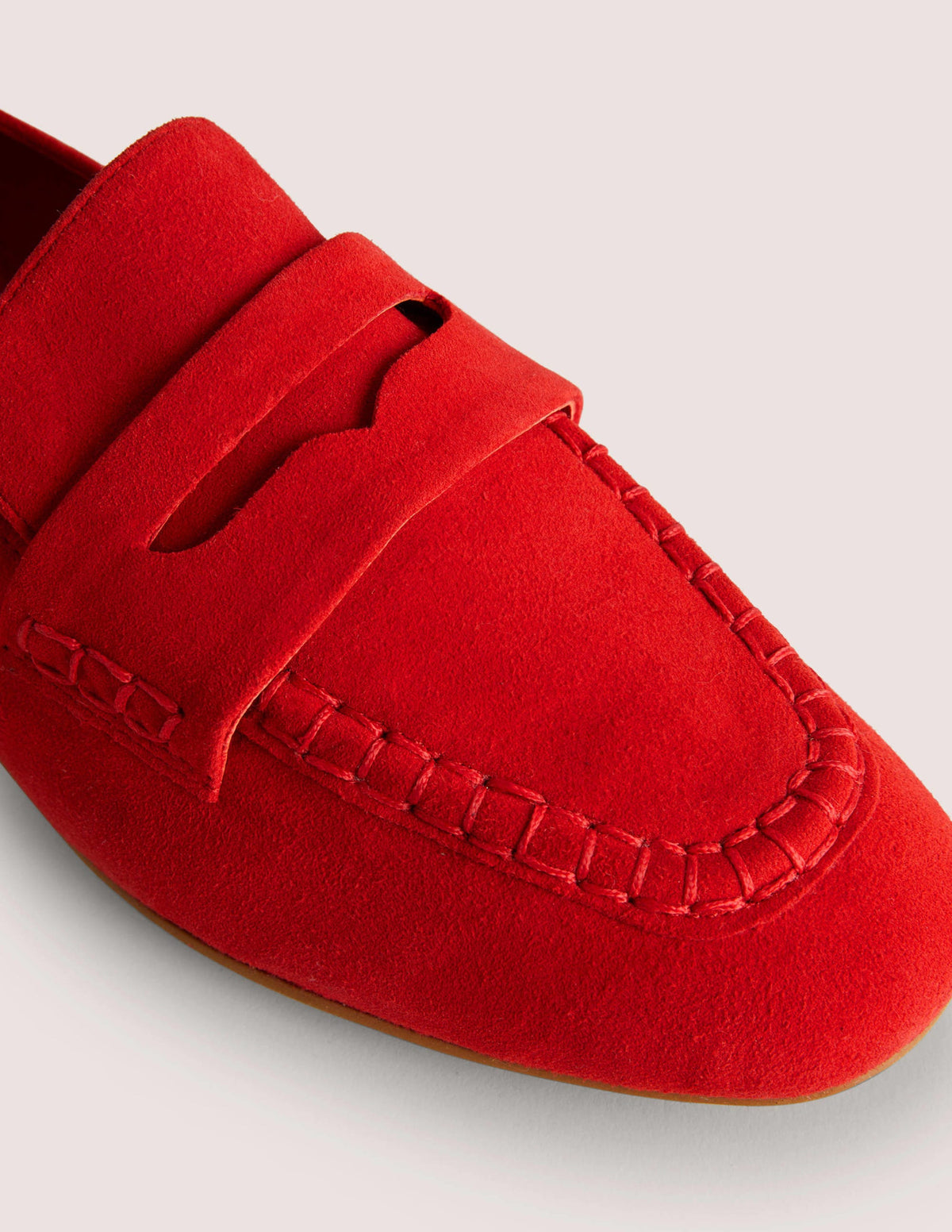 Suede Penny Loafers-Rocket Red-3