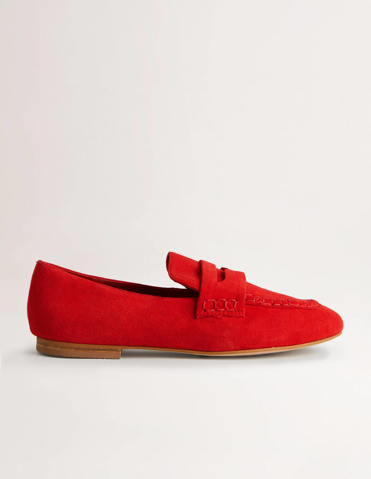 Suede Penny Loafers-Rocket Red - Image 1