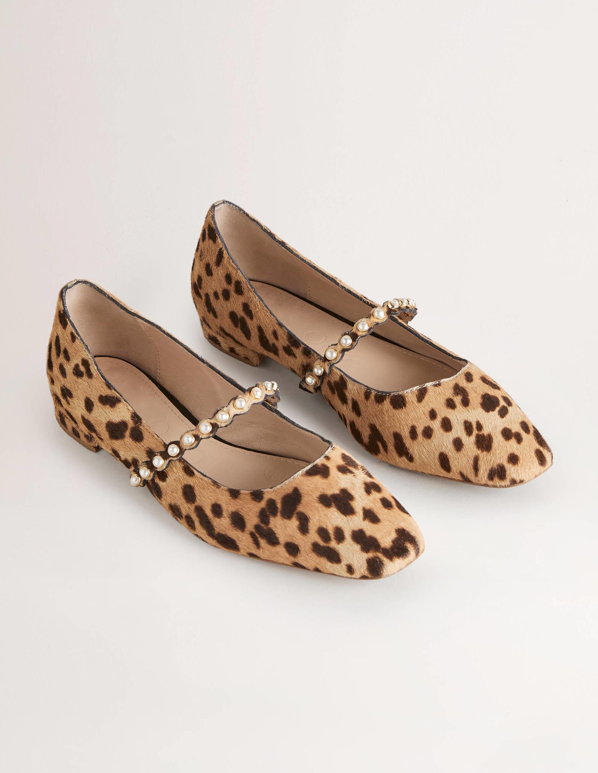 Pearl Strap Ballerina Flats-Cheetah - Image 3
