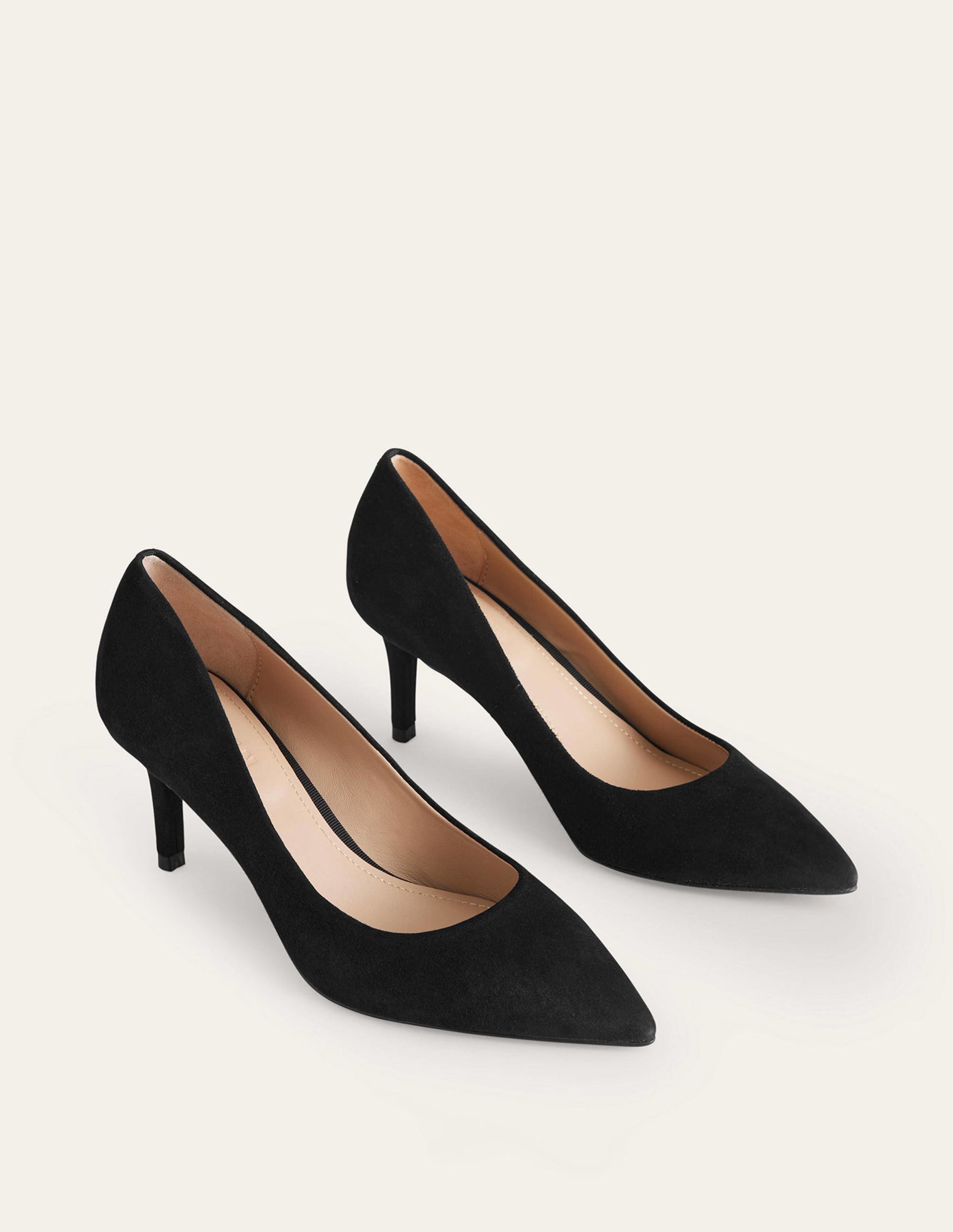 Lara Mid-Heeled Court Shoes-Black-2