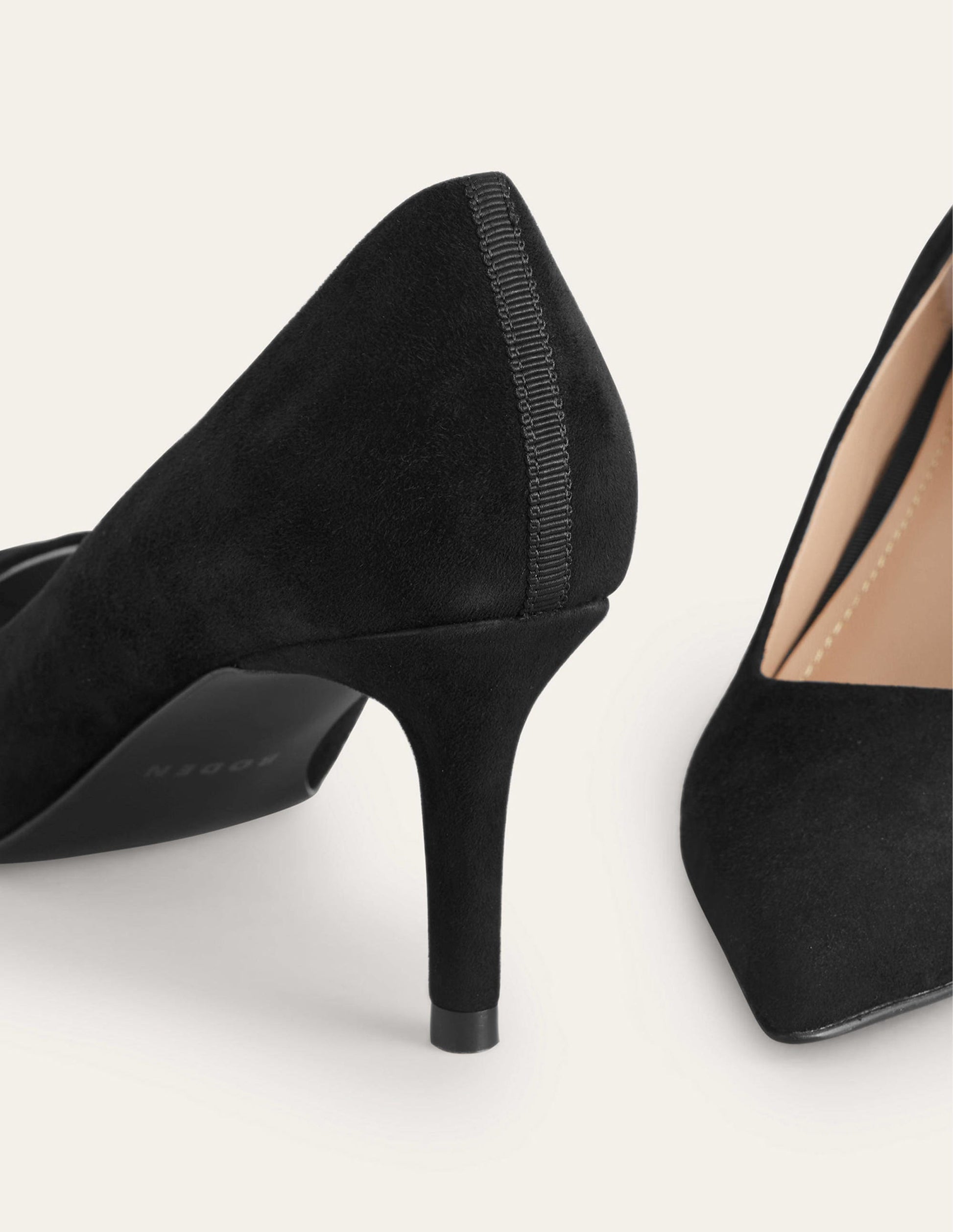 Lara Mid-Heeled Court Shoes-Black-3