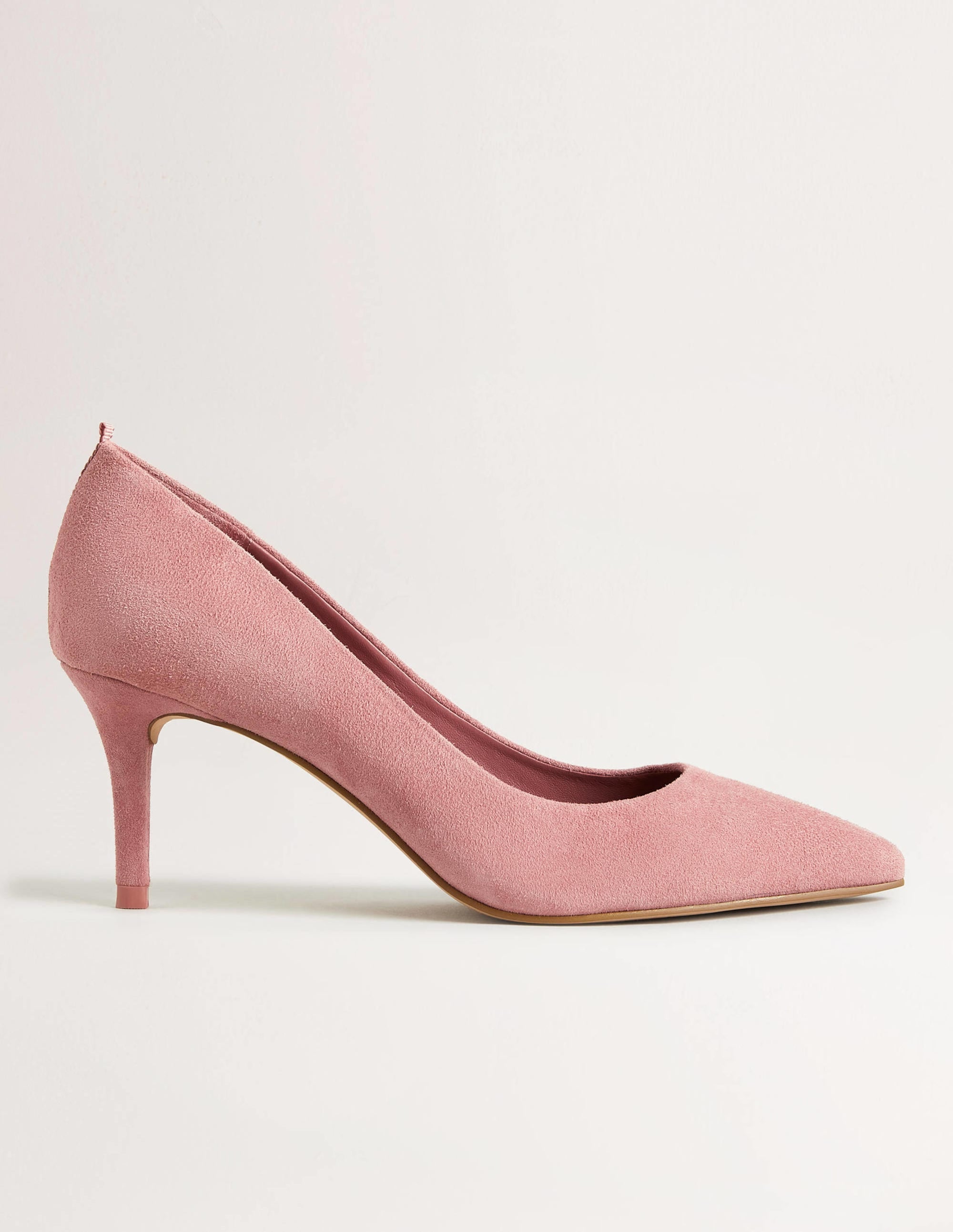 Lara Mid-Heeled Court Shoes-Dusty Red - Image 1