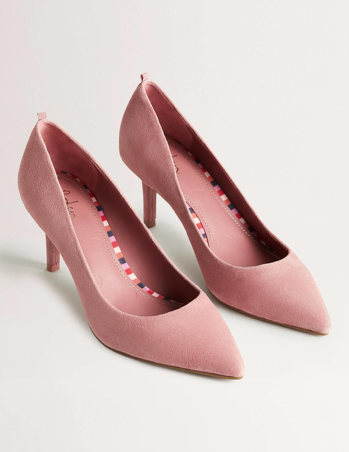Lara Mid-Heeled Court Shoes-Dusty Red-2