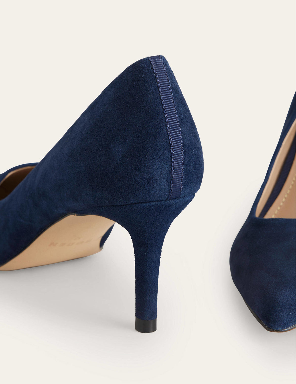 Lara Mid-Heeled Court Shoes-Navy-3