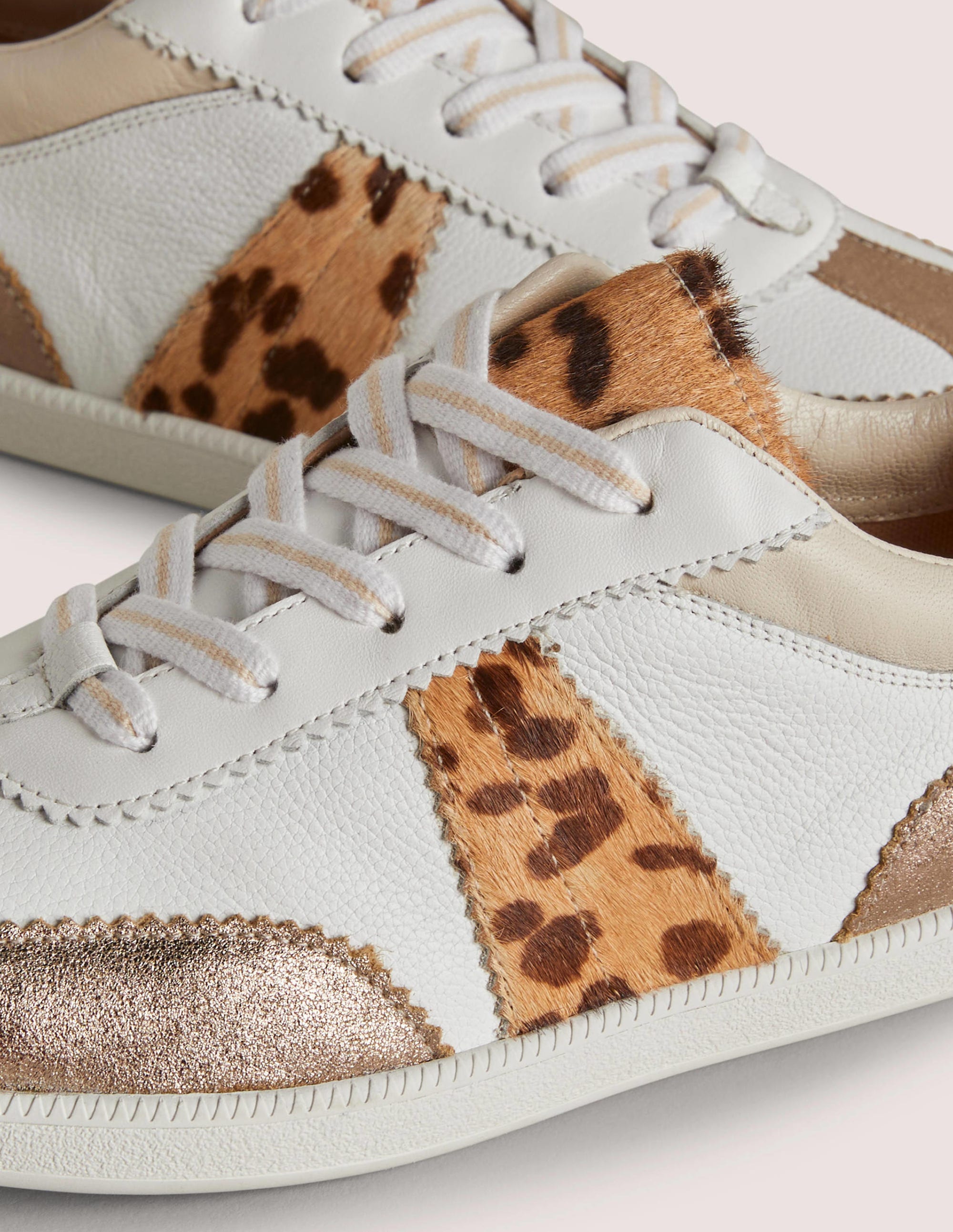 Erin Retro Tennis Trainers-Gold Metallic - Image 3