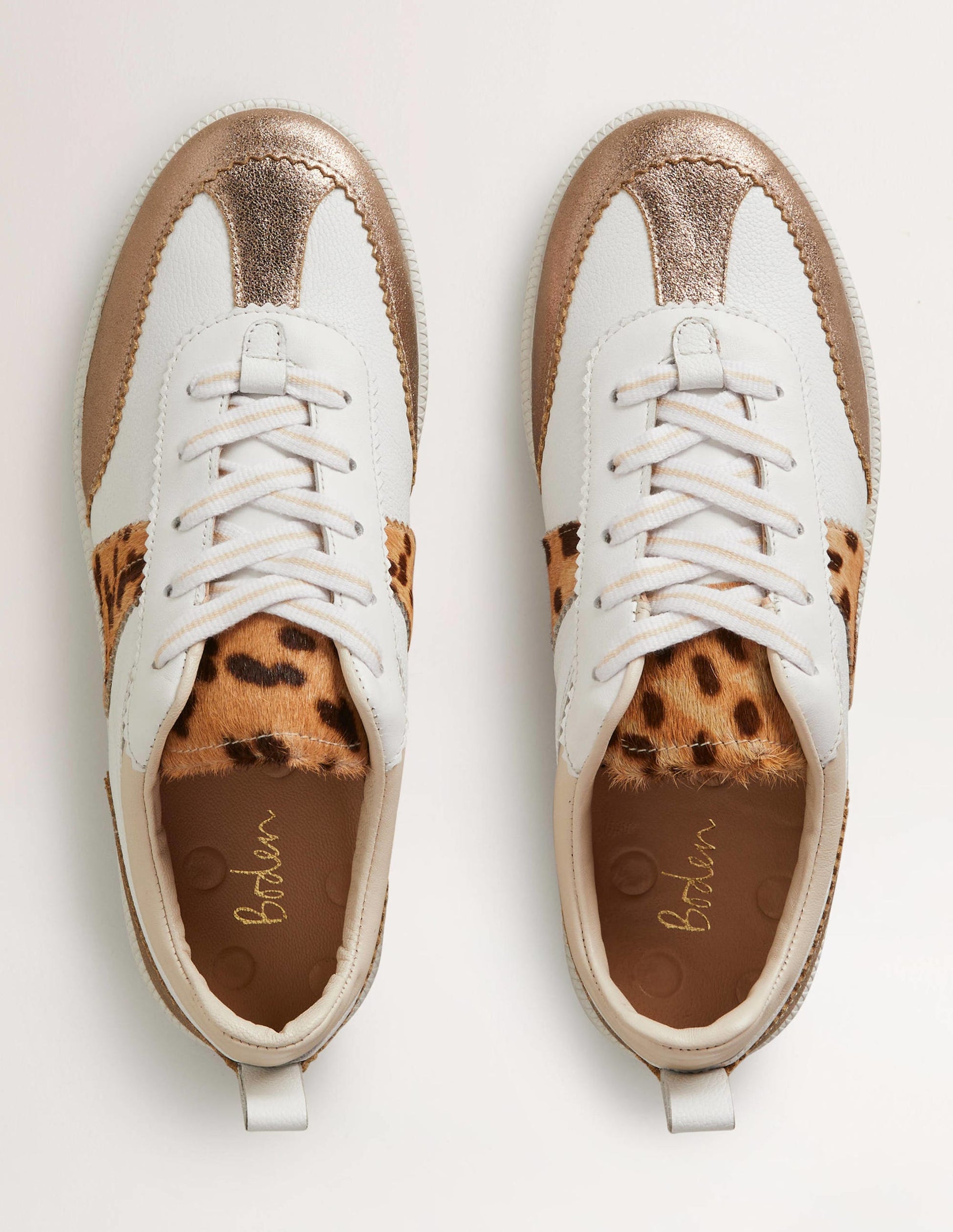 Erin Retro Tennis Trainers-Gold Metallic-4