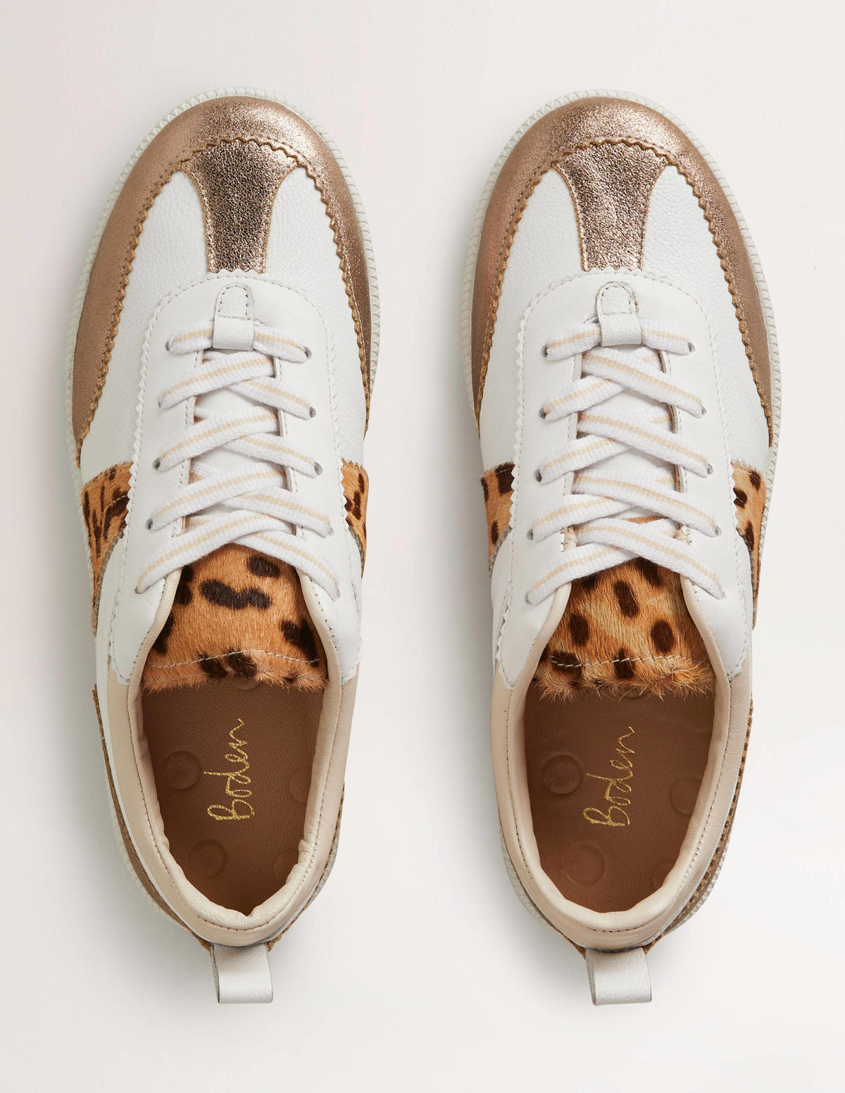 Erin Retro Tennis Trainers-Gold Metallic - Image 4