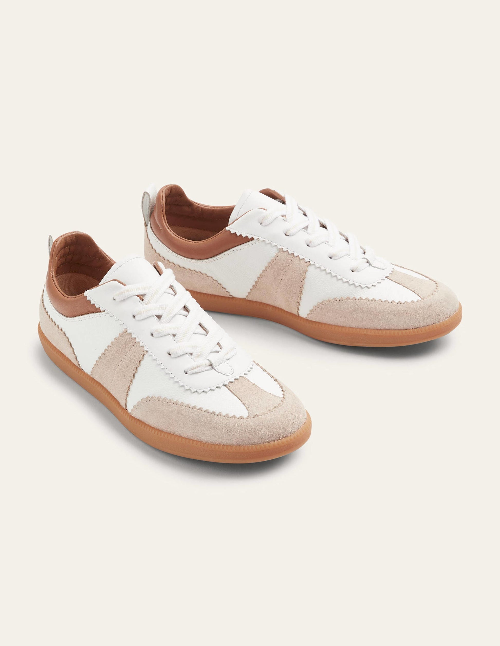 Erin Retro Tennis Trainers-White/Ecru-2