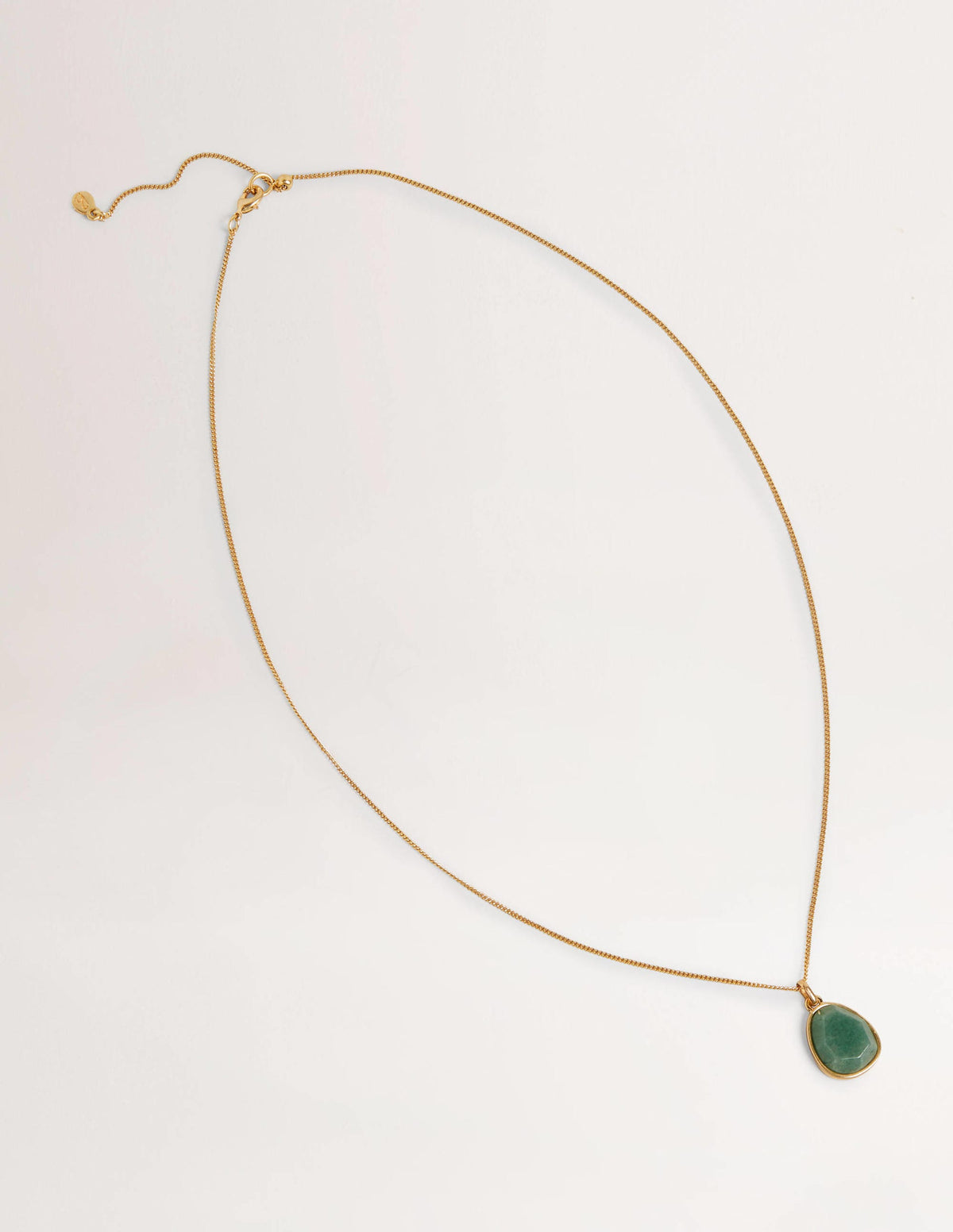 Semi-Precious Pendant Necklace-Green-1