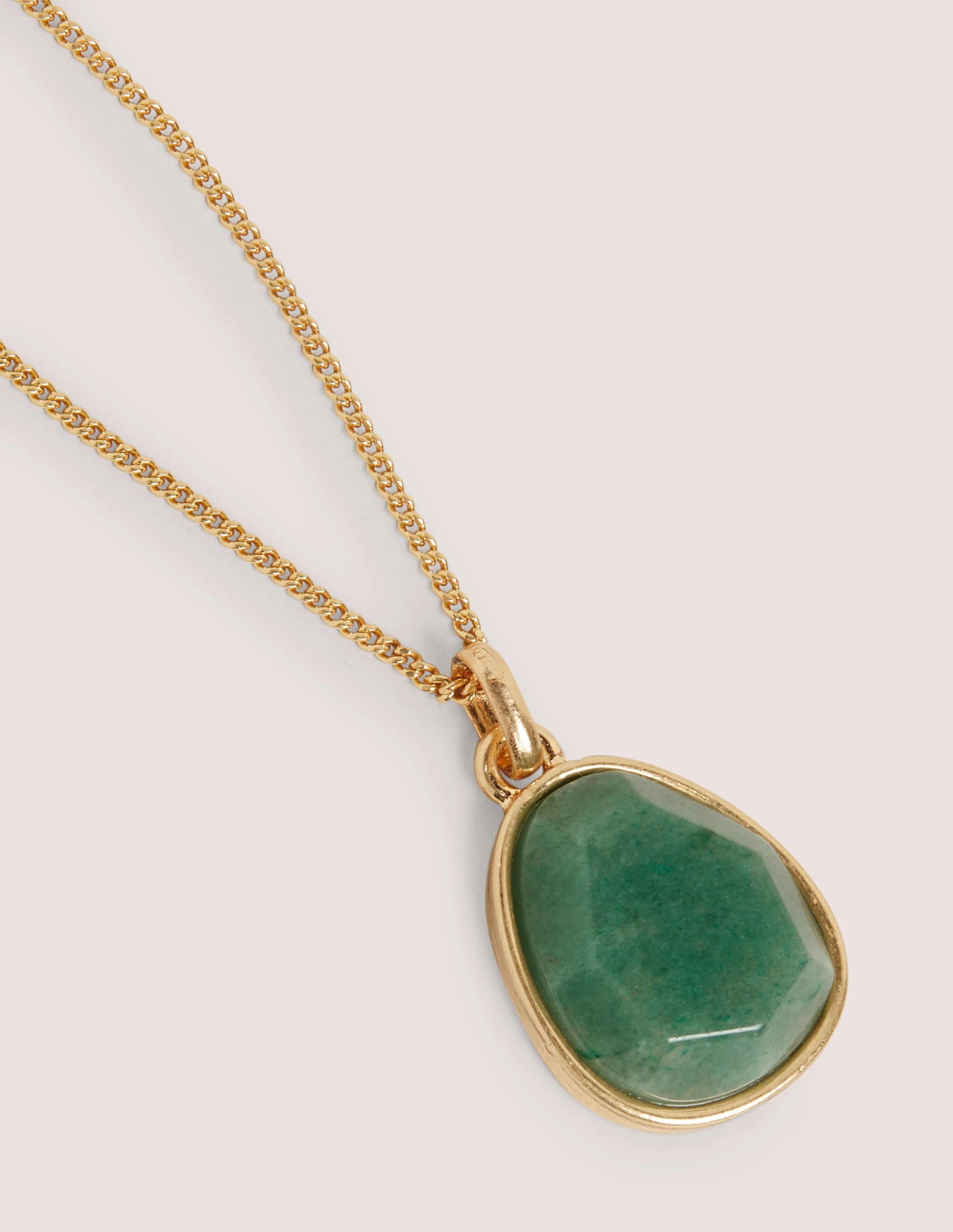 Semi-Precious Pendant Necklace-Green - Image 2
