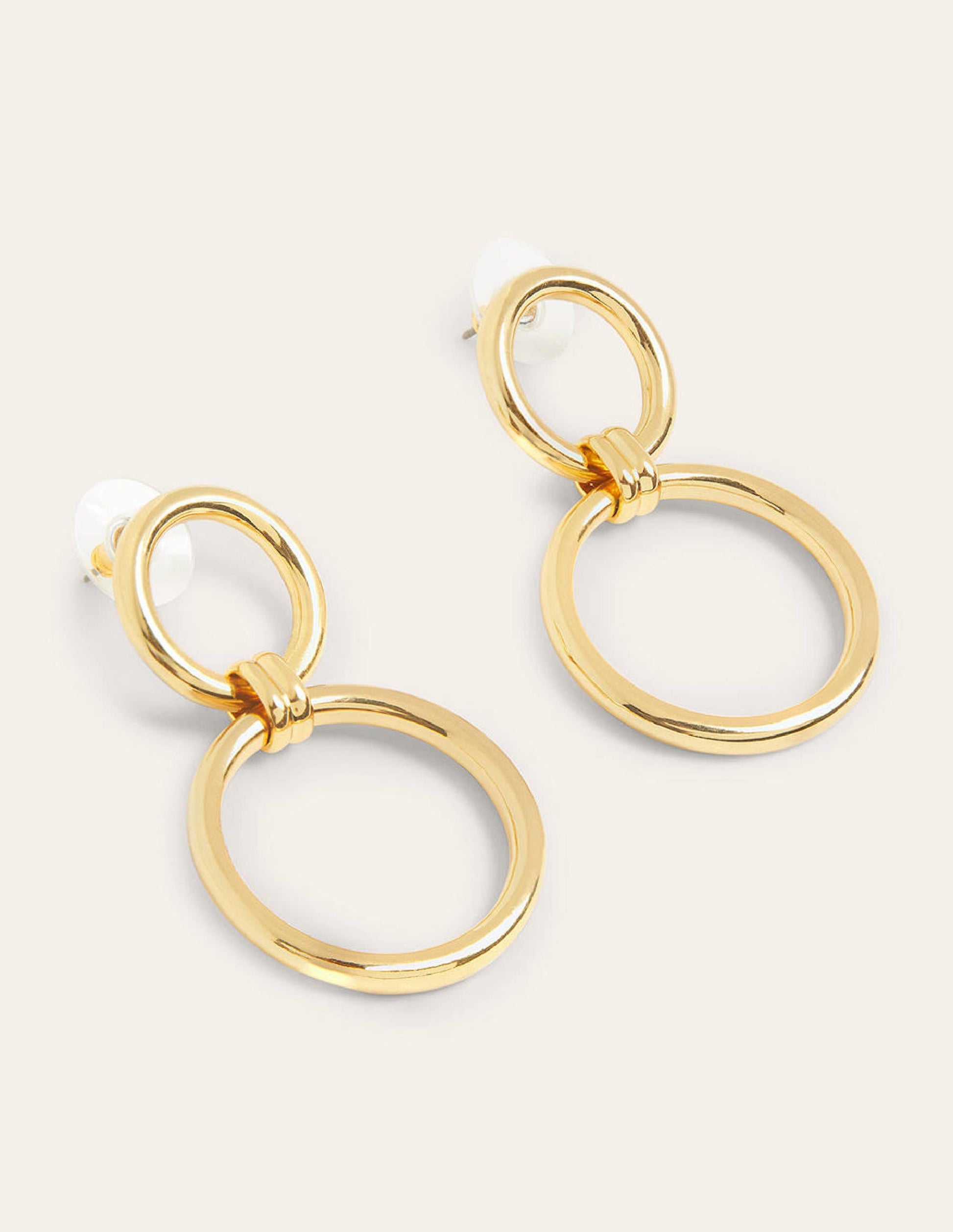 Ring Link Earrings-Gold-5