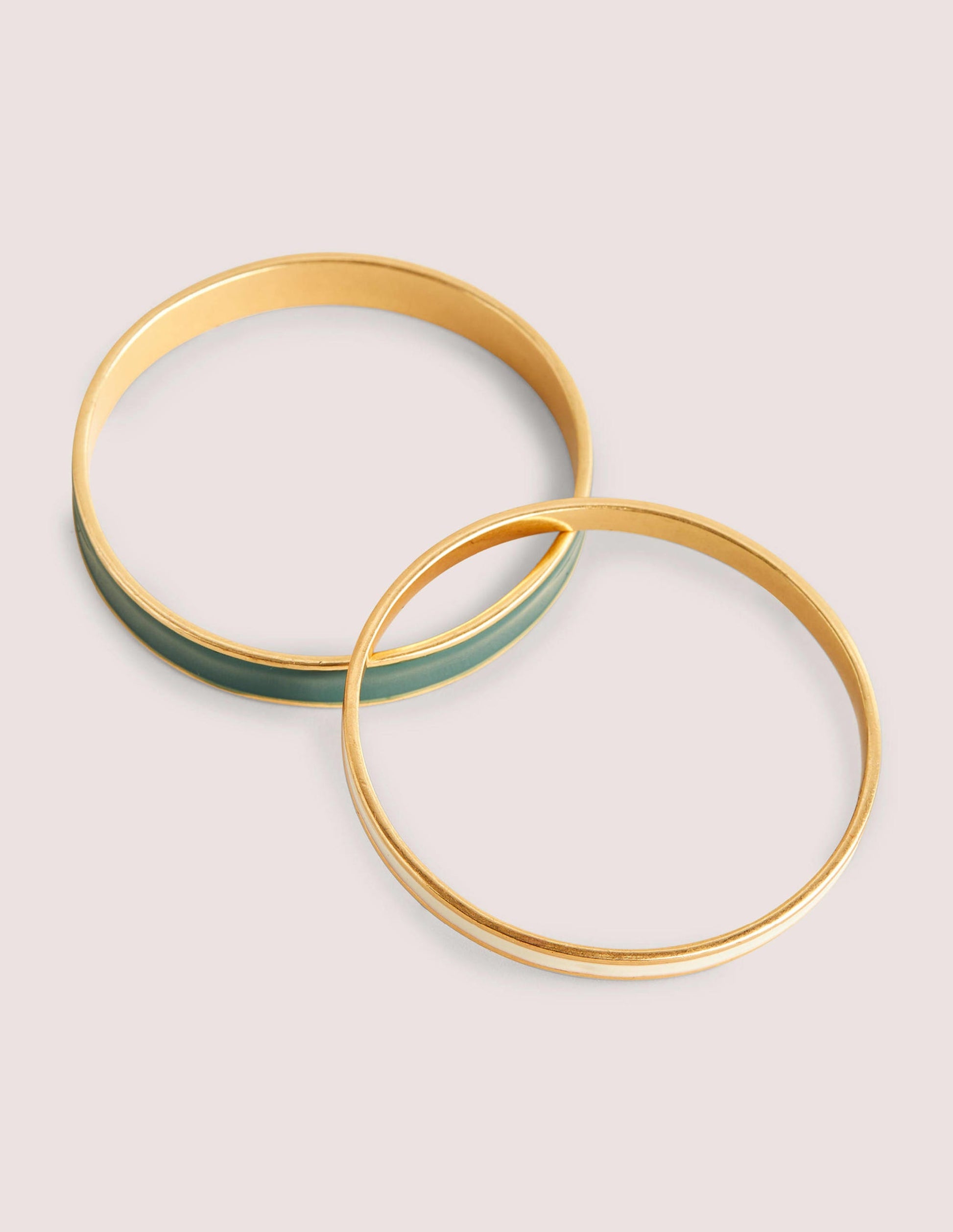 Enamel Bangle Set-Hunter Green/ Ivory-1