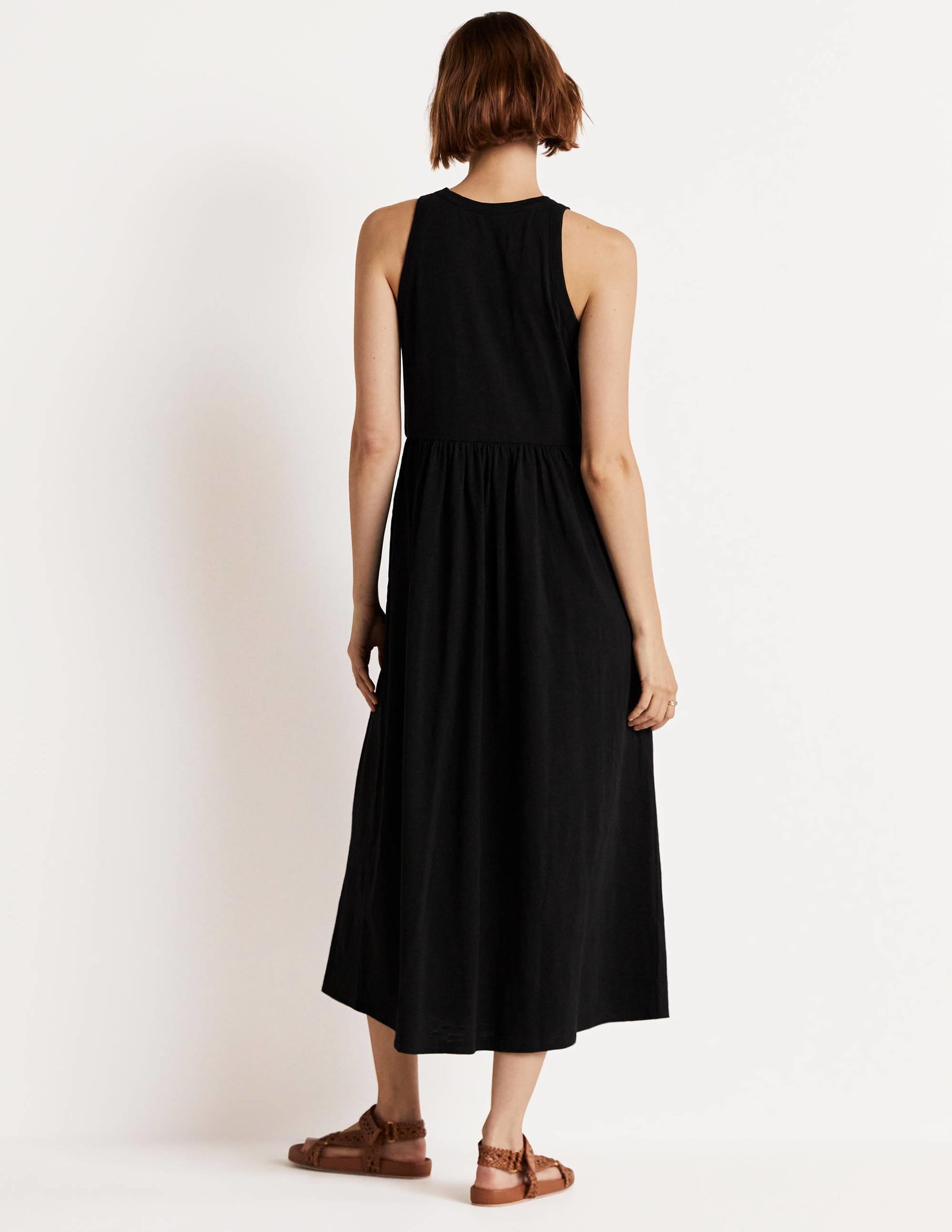 Sleeveless Jersey Midi Dress-Black - Image 3