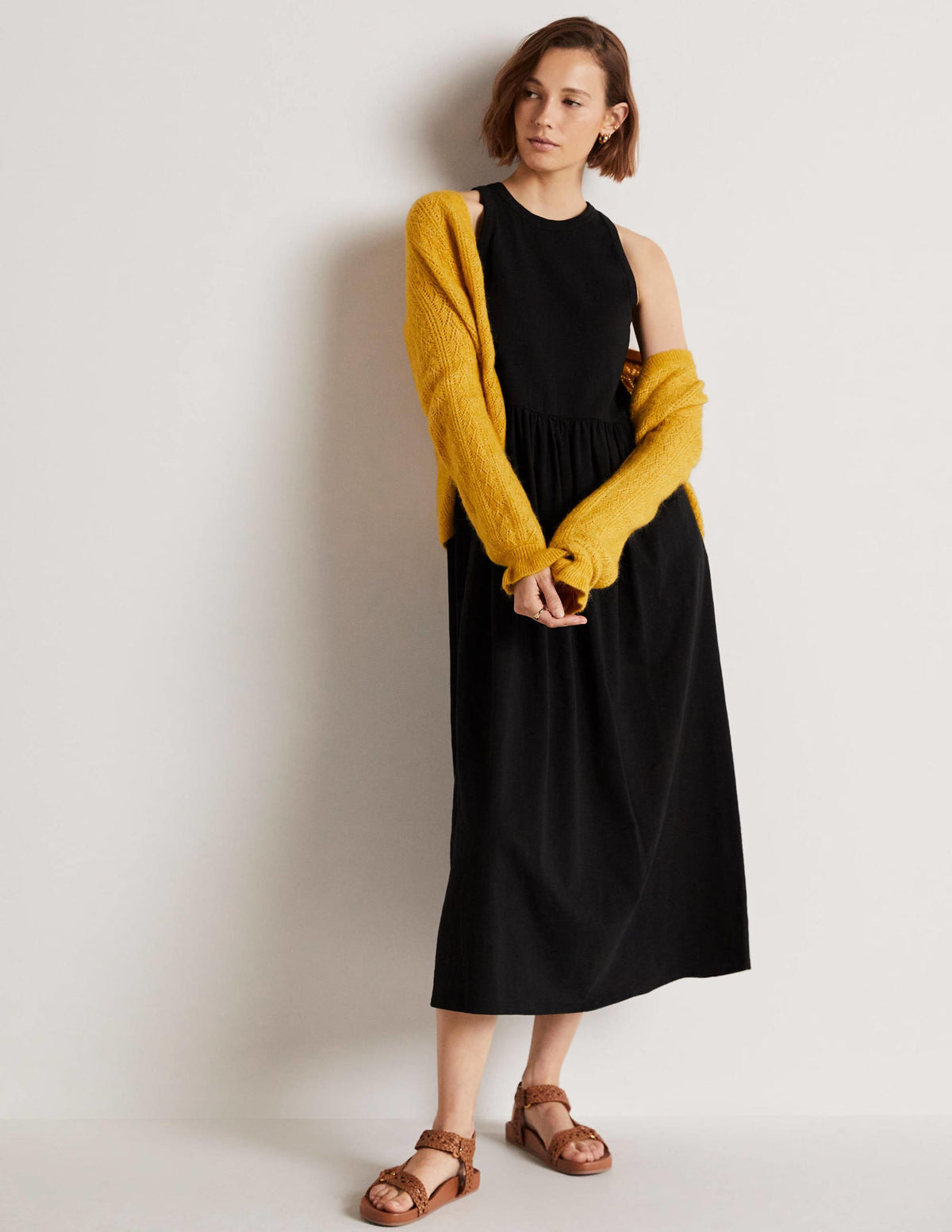 Sleeveless Jersey Midi Dress-Black - Image 5