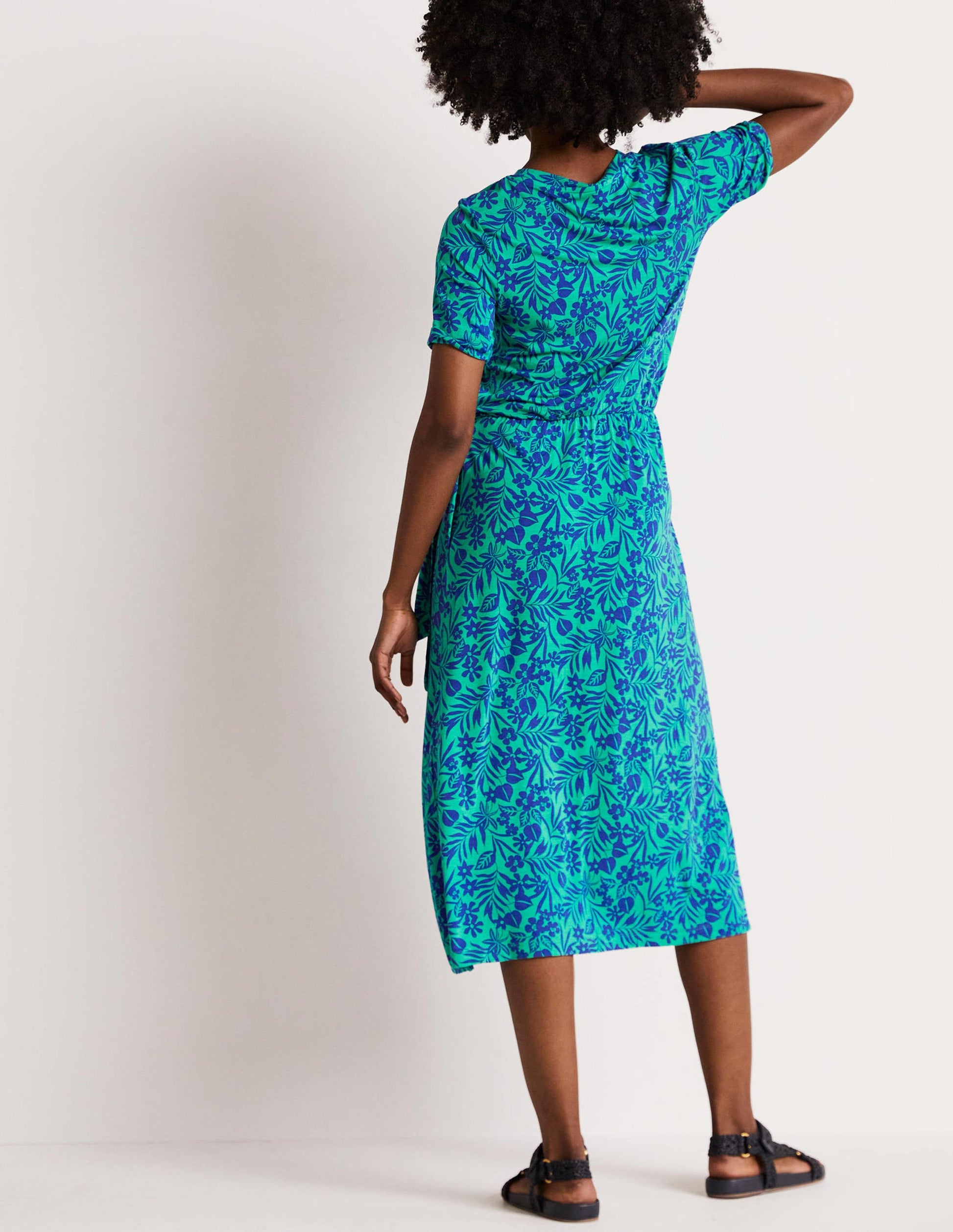 Amanda Jersey Midi Dress-Emerald, Tropic Foliage-3