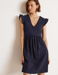 Empire Detail Jersey Dress-Navy