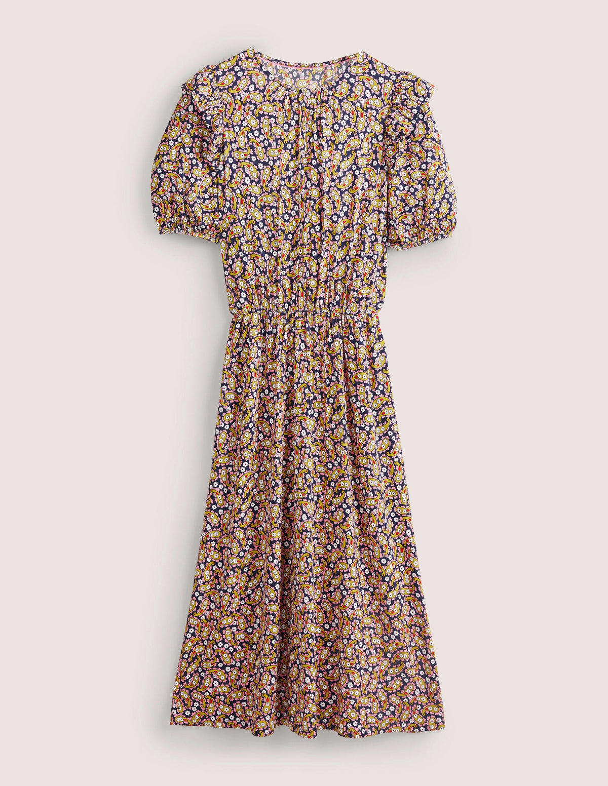 Ruffle Jersey Midi Dress-Citronelle Petal Paisley - Image 5