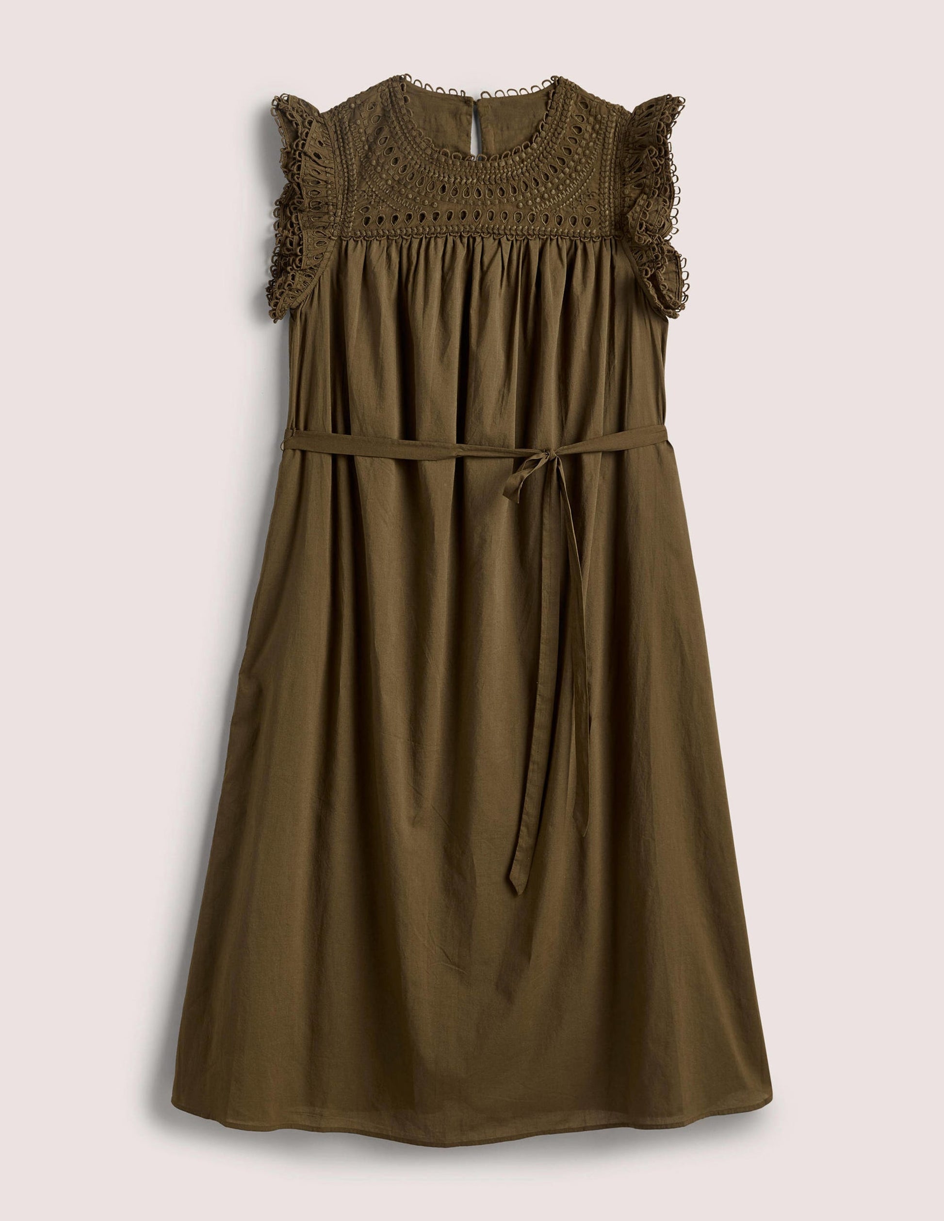 Broderie Detail Midi Dress-Basil-5
