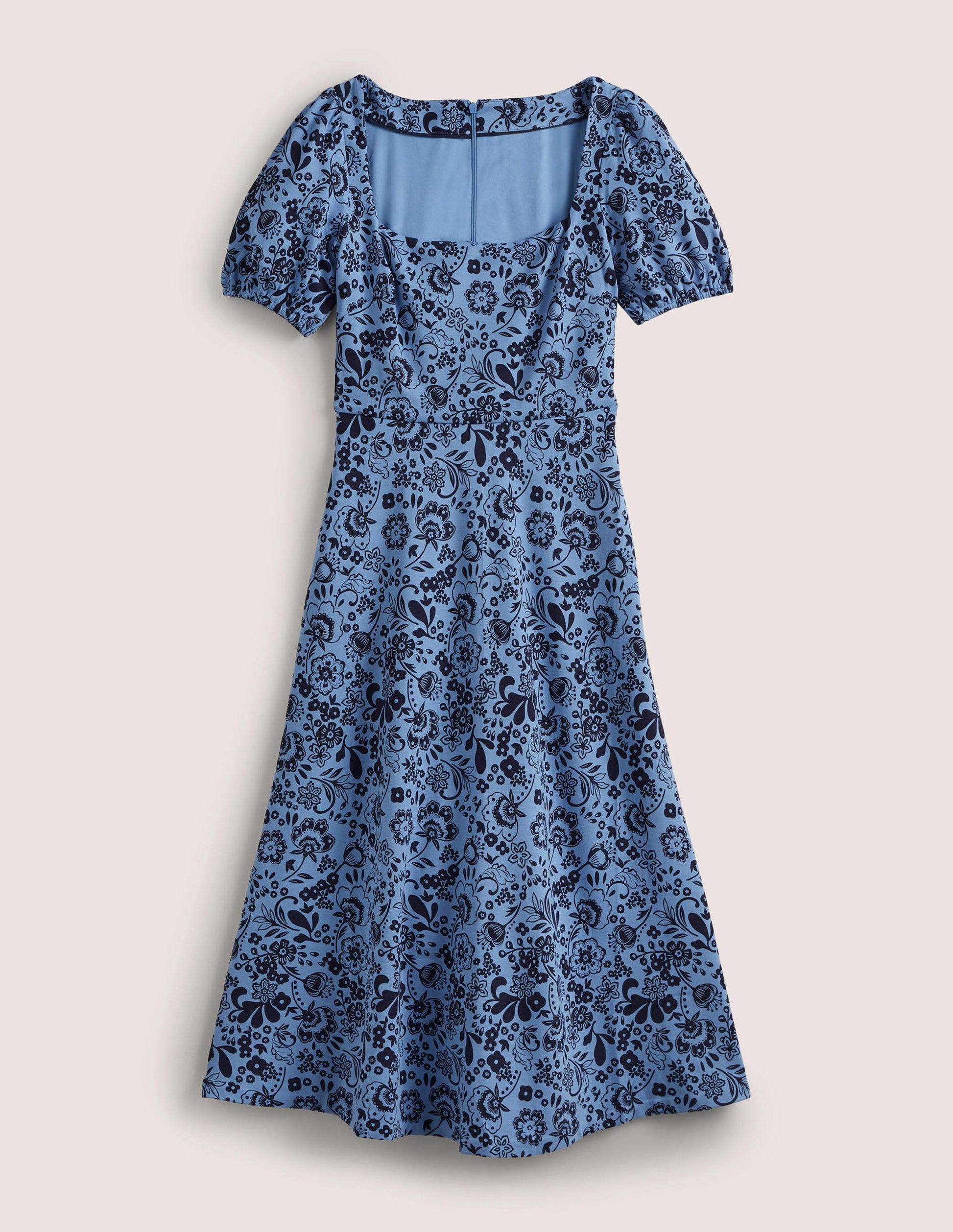 Short Sleeve Jersey Midi Dress-Riviera Blue, Pretty Paradise-5