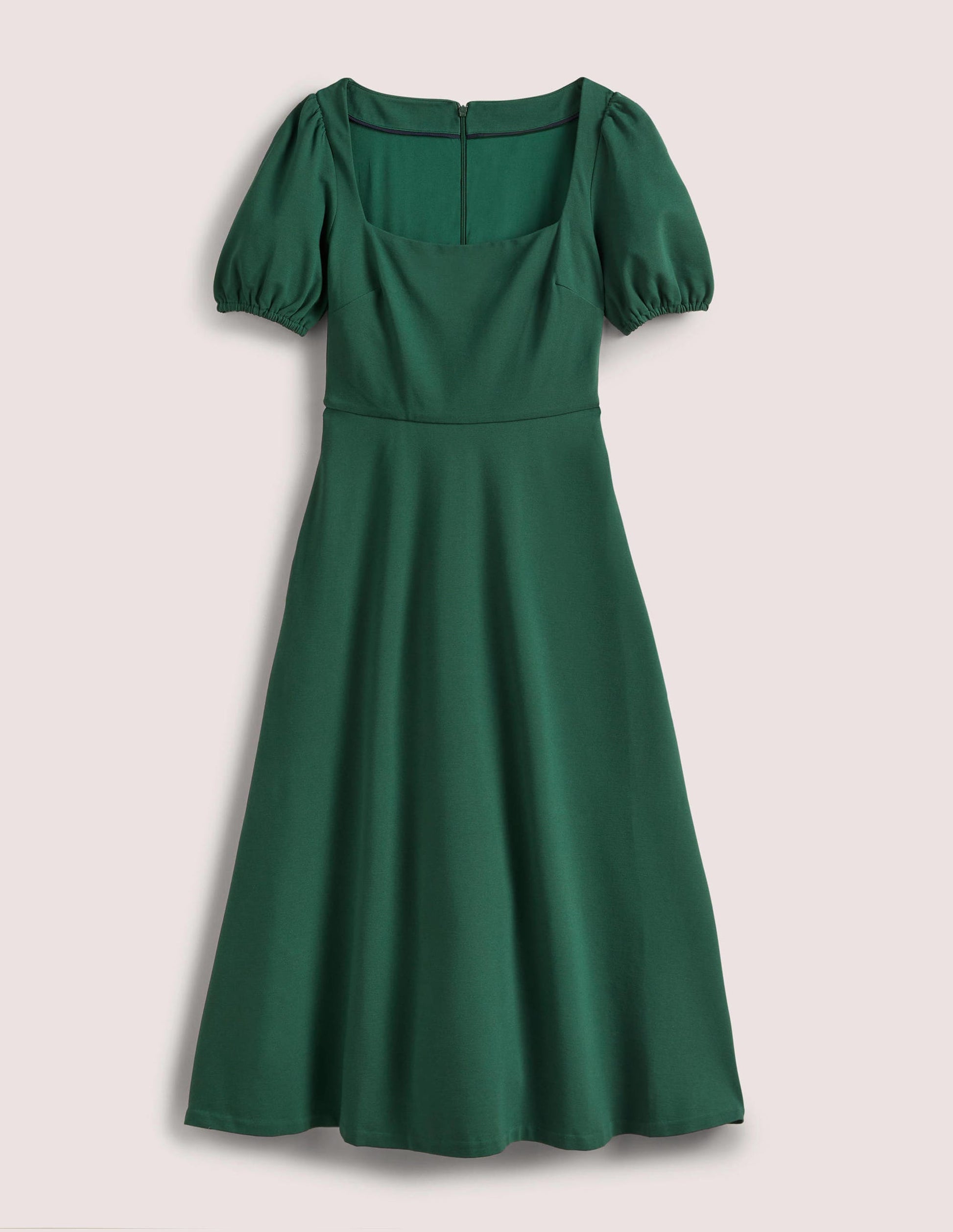 Short Sleeve Jersey Midi Dress-Hunter Green-5