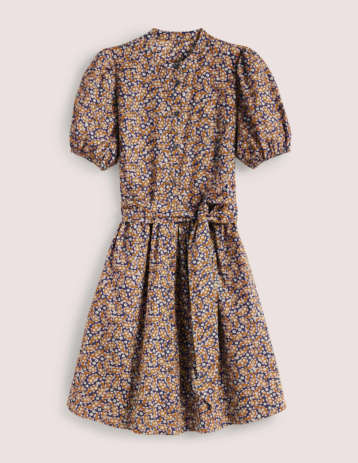 Tiered Shirt Dress-Citronelle, Petal Paisley-5