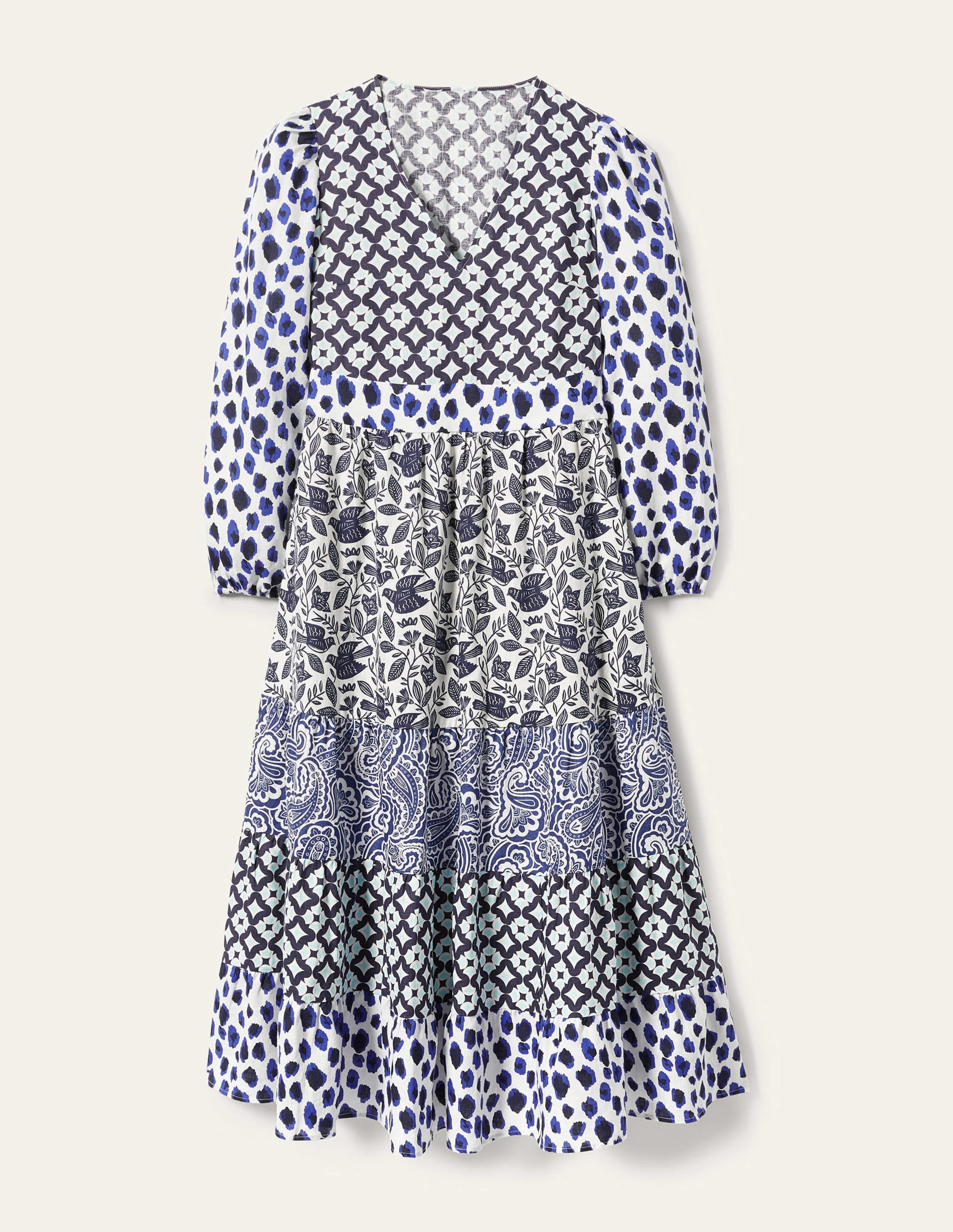 Repurposed Tiered Maxi Dress-Blue - Image 11