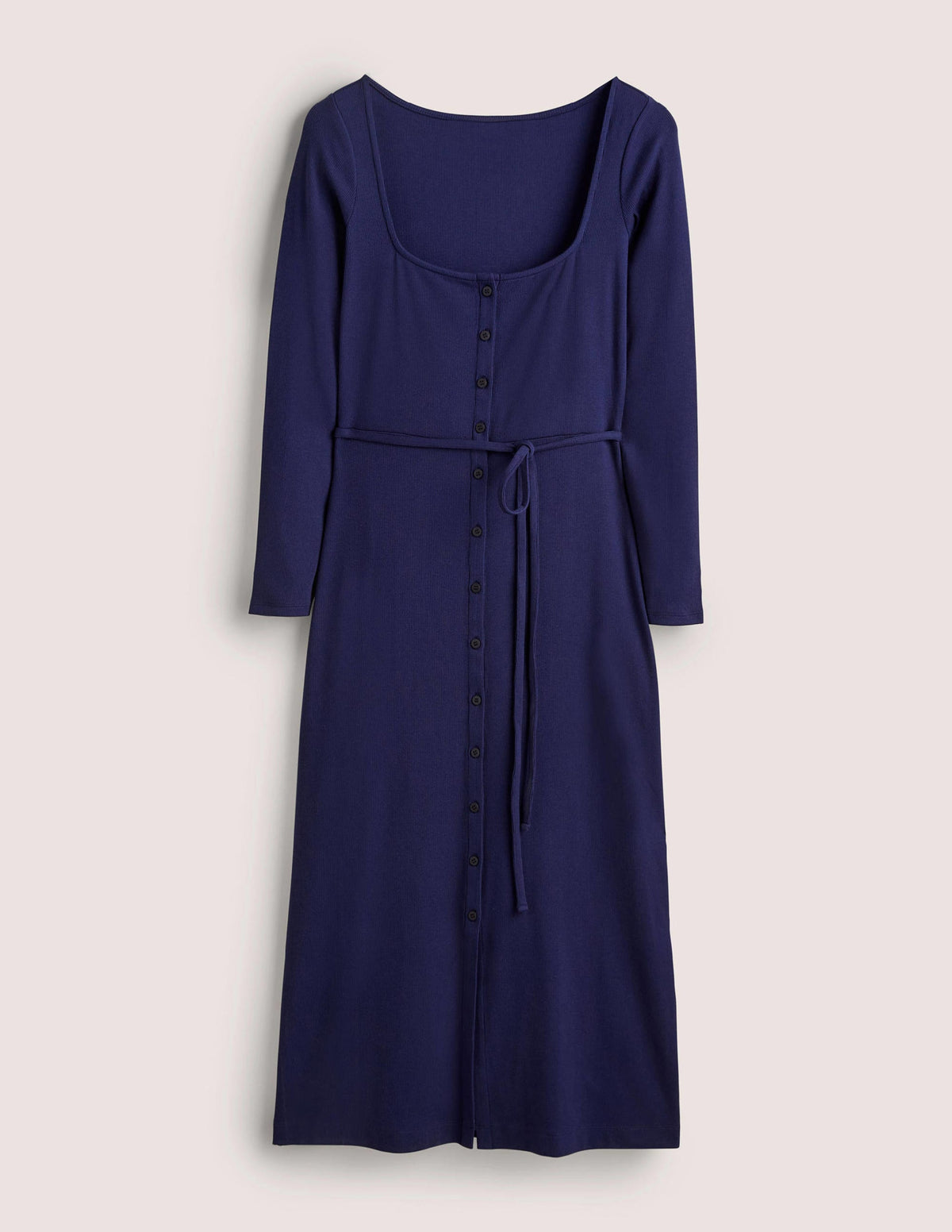 Jersey Rib Midi Dress-Navy - Image 5