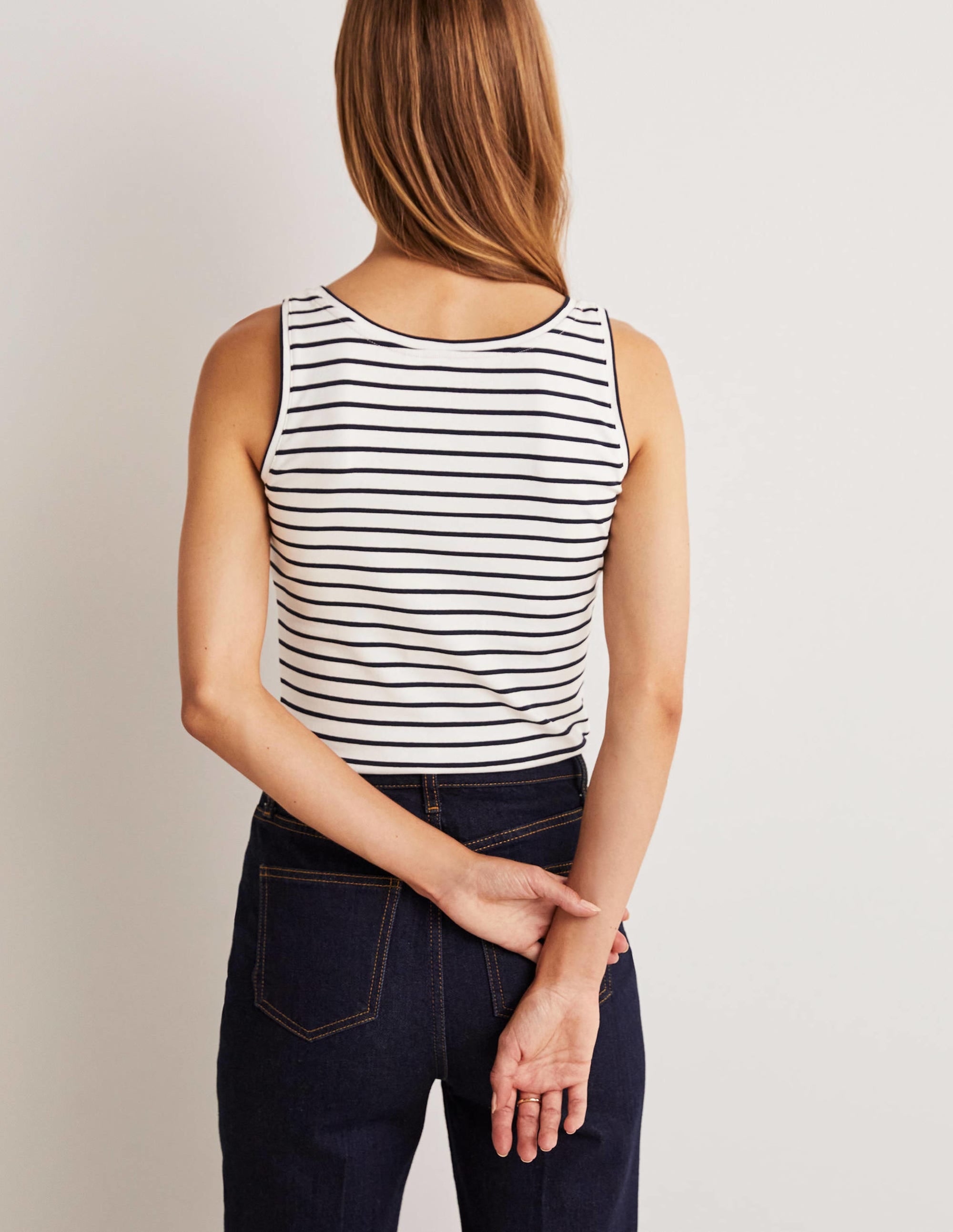 Essential Vest-Ivory / Navy Stripe - Image 3