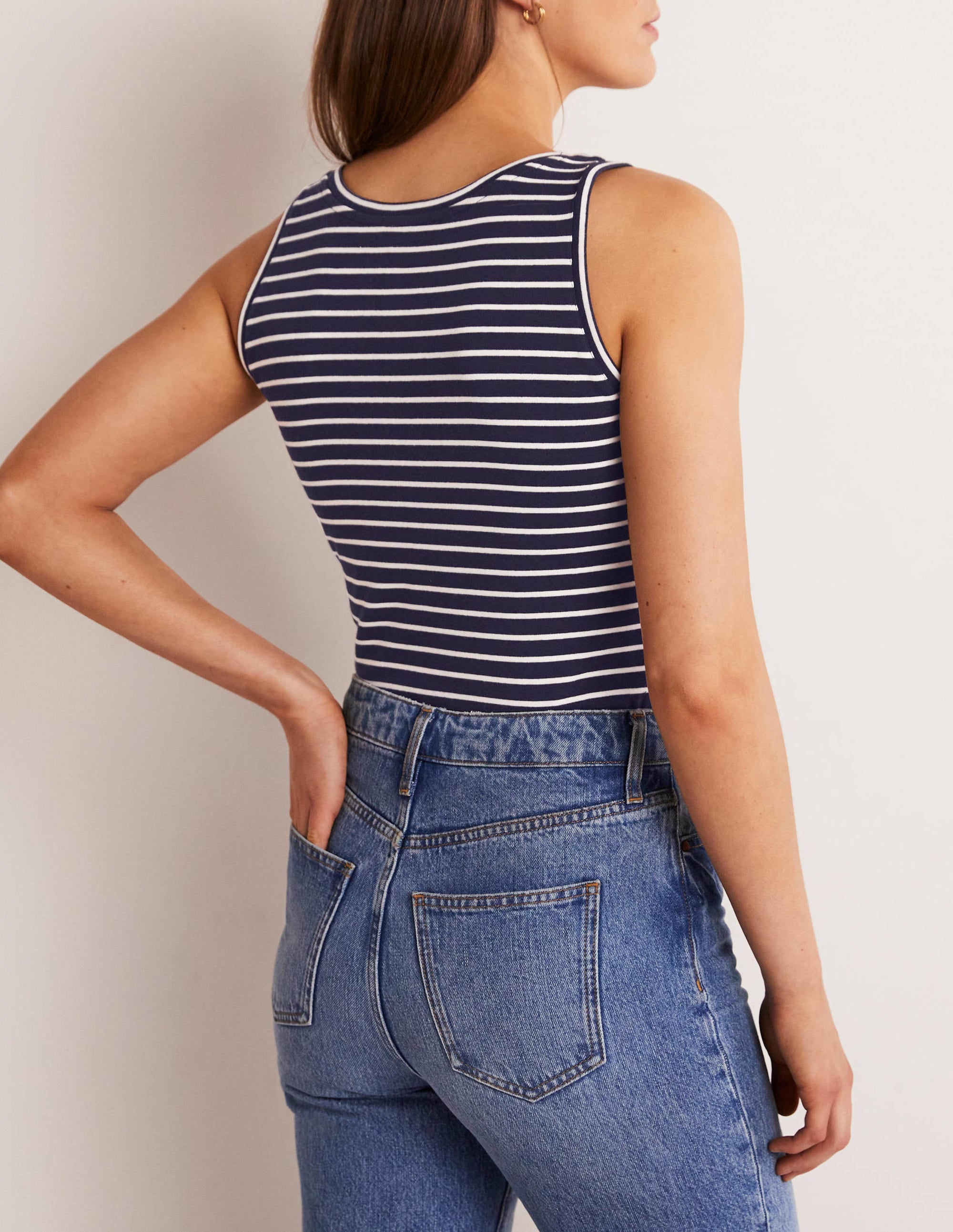 Essential Vest-Navy / Ivory Stripe - Image 7