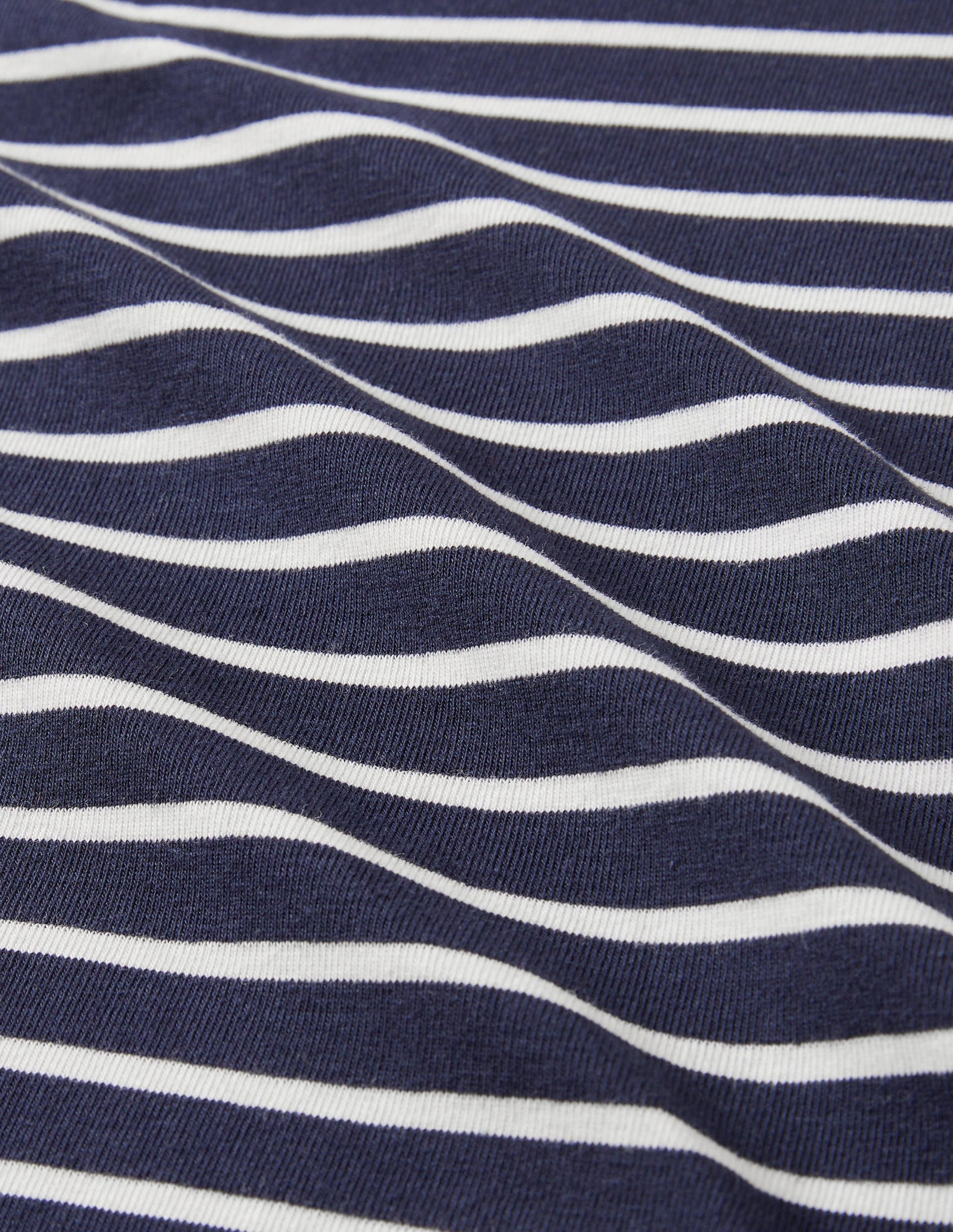 Essential Short Sleeve T-Shirt-Navy / Ivory Stripe-9