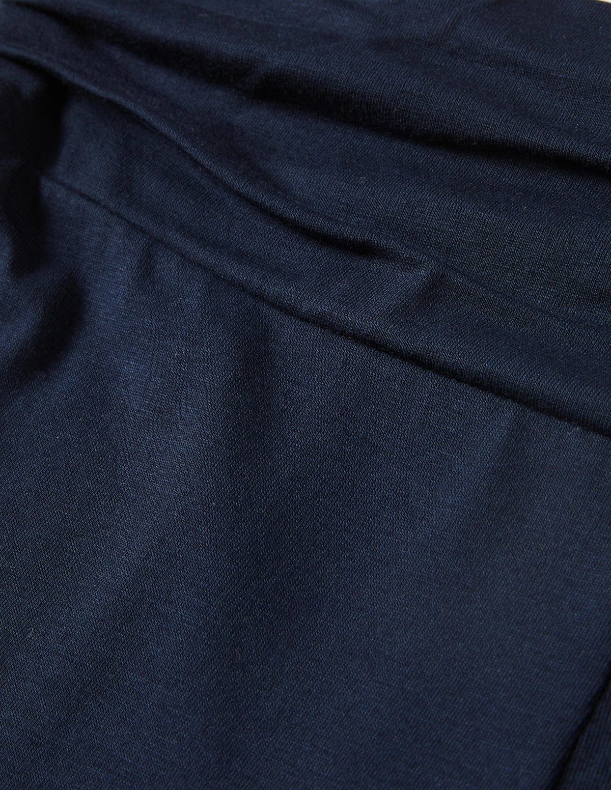 Wide Leg Jersey Trousers-Navy - Image 9