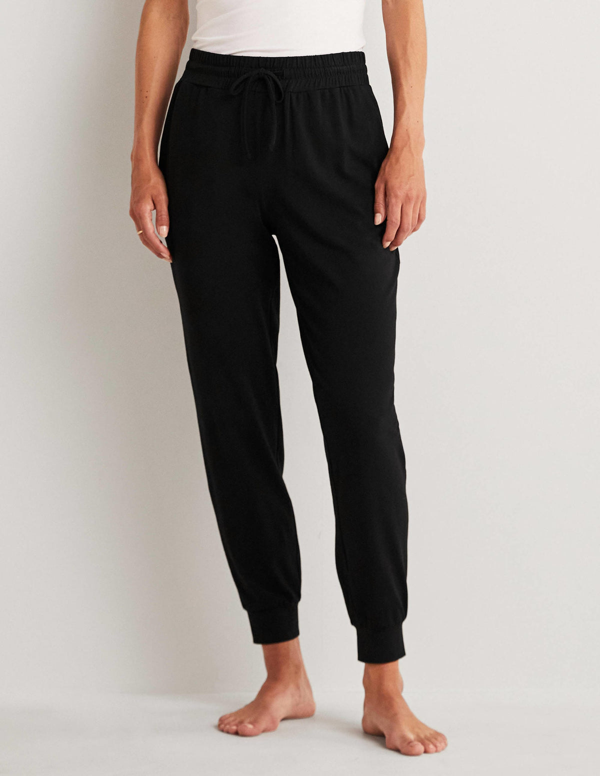 Cuffed Jersey Joggers-Black - Image 7