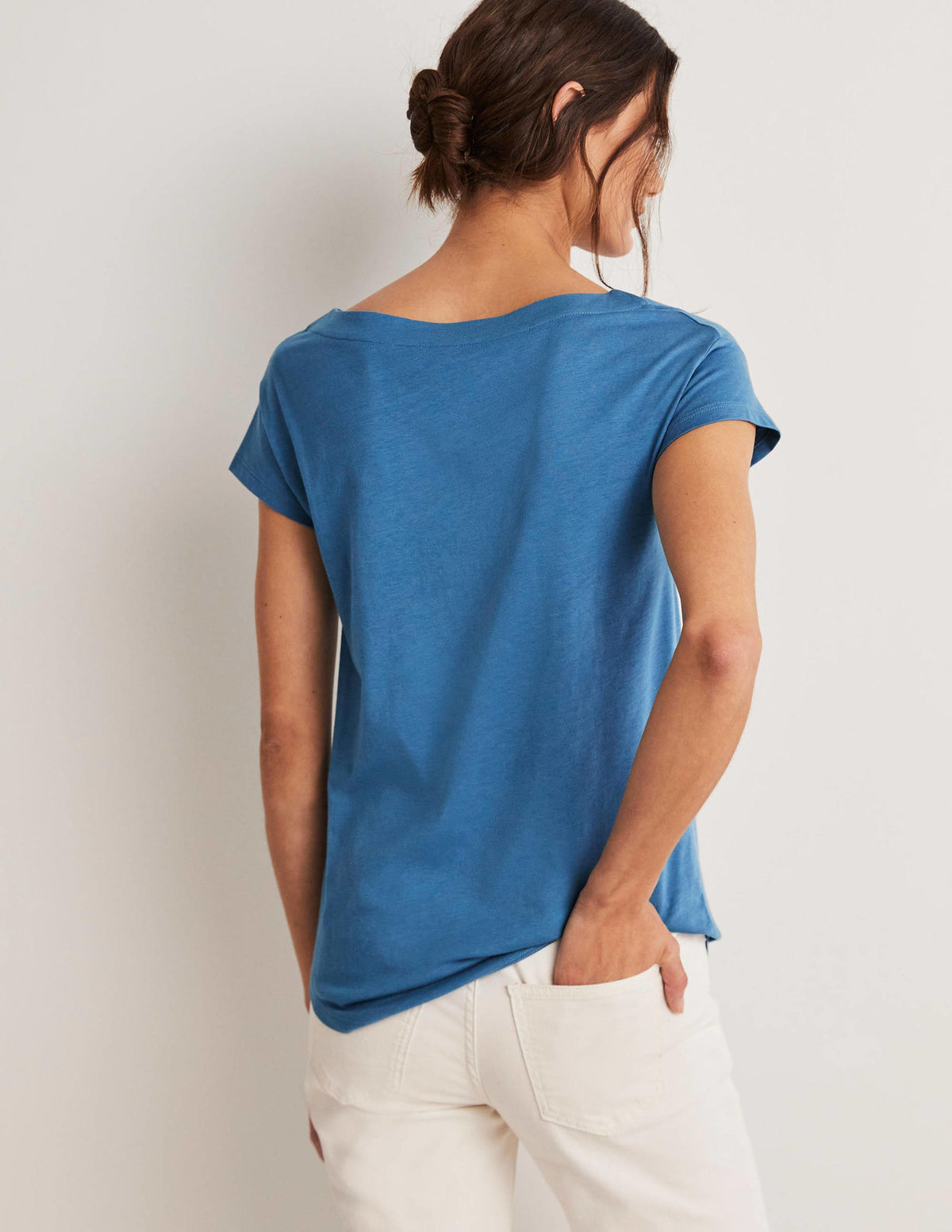 Supersoft Boat Neck T-Shirt-Azure-7
