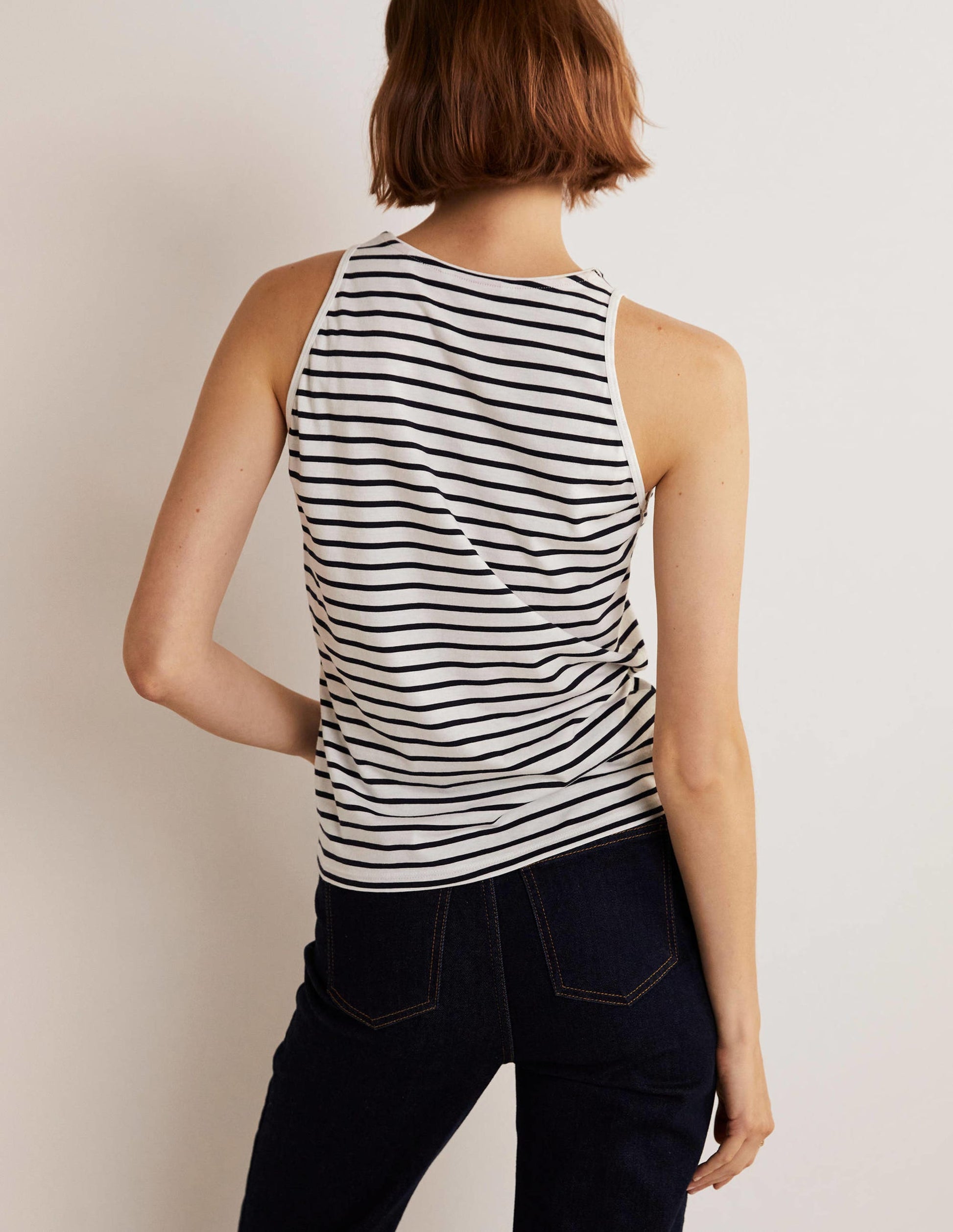 Supersoft Vest-Ivory / Navy Stripe-7