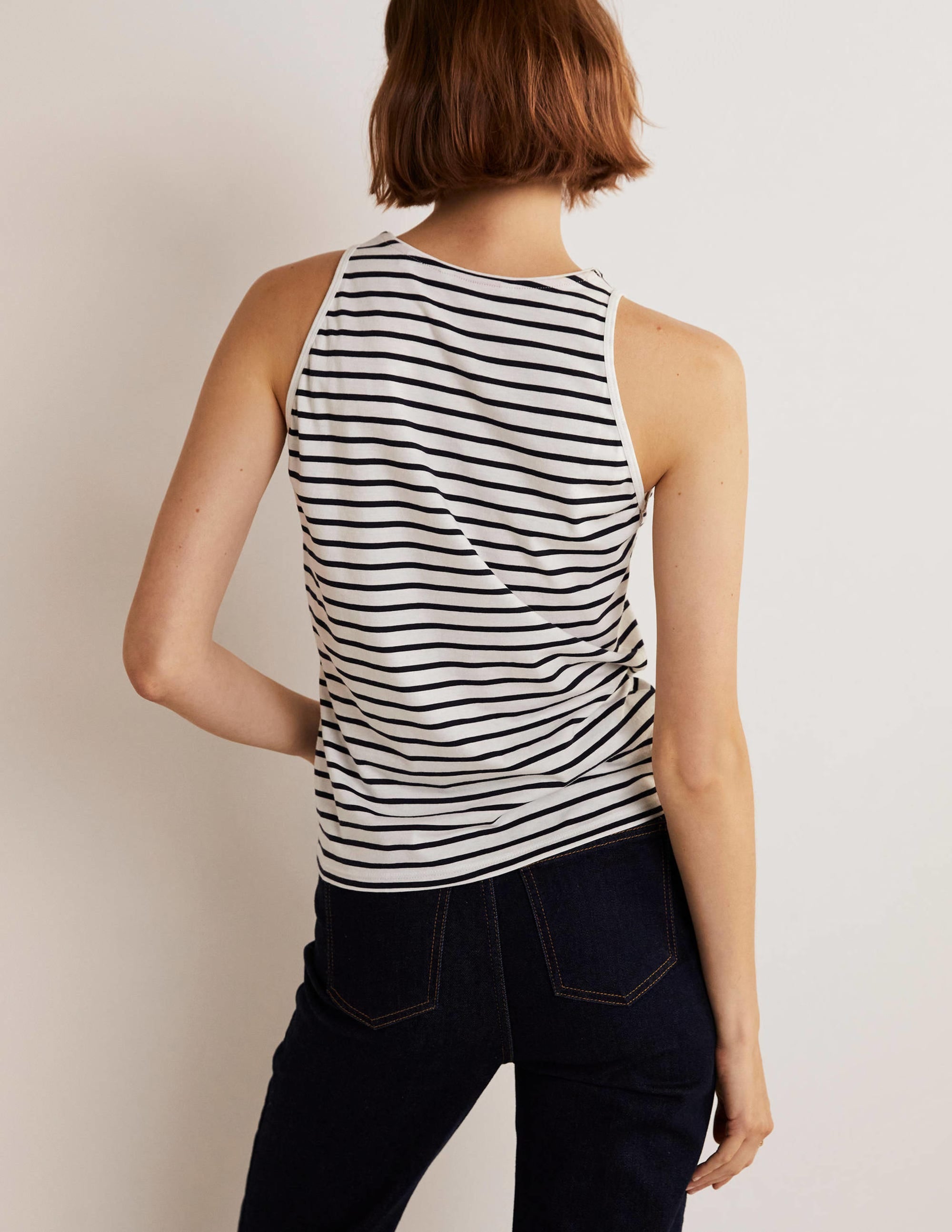 Supersoft Vest-Ivory / Navy Stripe - Image 7