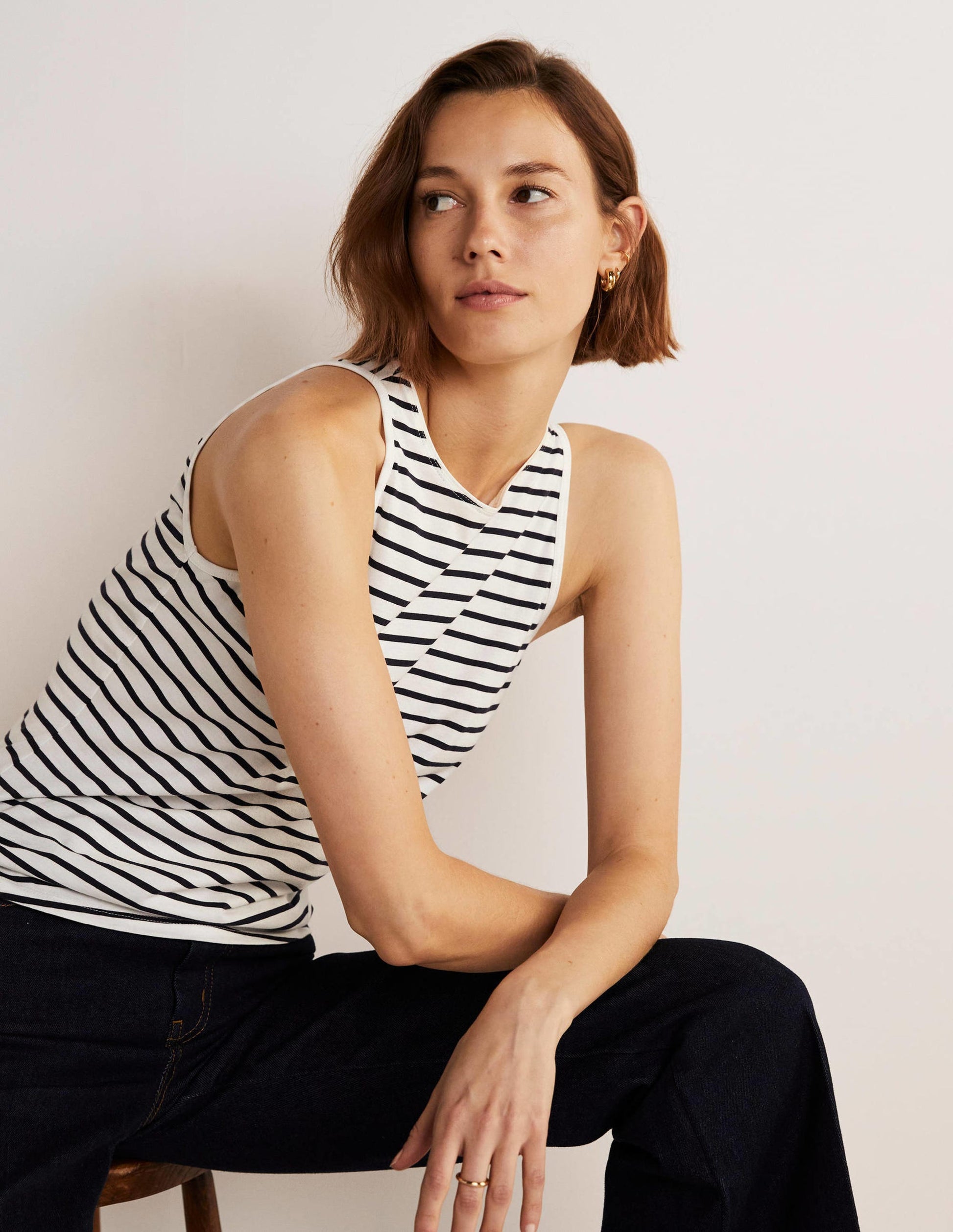 Supersoft Vest-Ivory / Navy Stripe-8