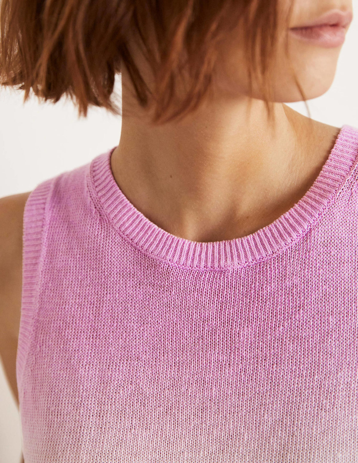 Dip-Dye Linen Vest-Firecracker/ Bon Bon Ombre - Image 2
