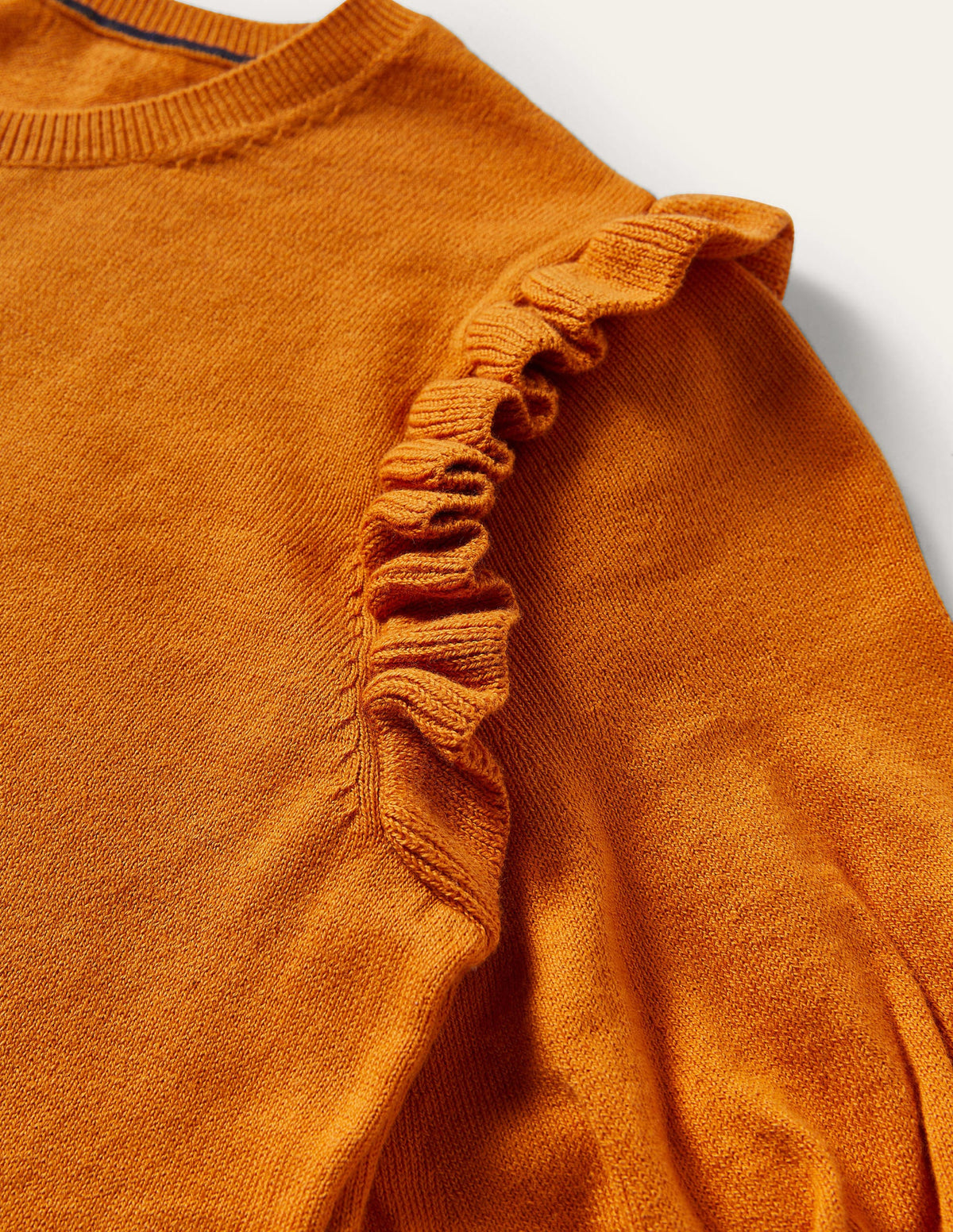 Frill Shoulder Cotton Cardigan-Desert Sun Orange - Image 8