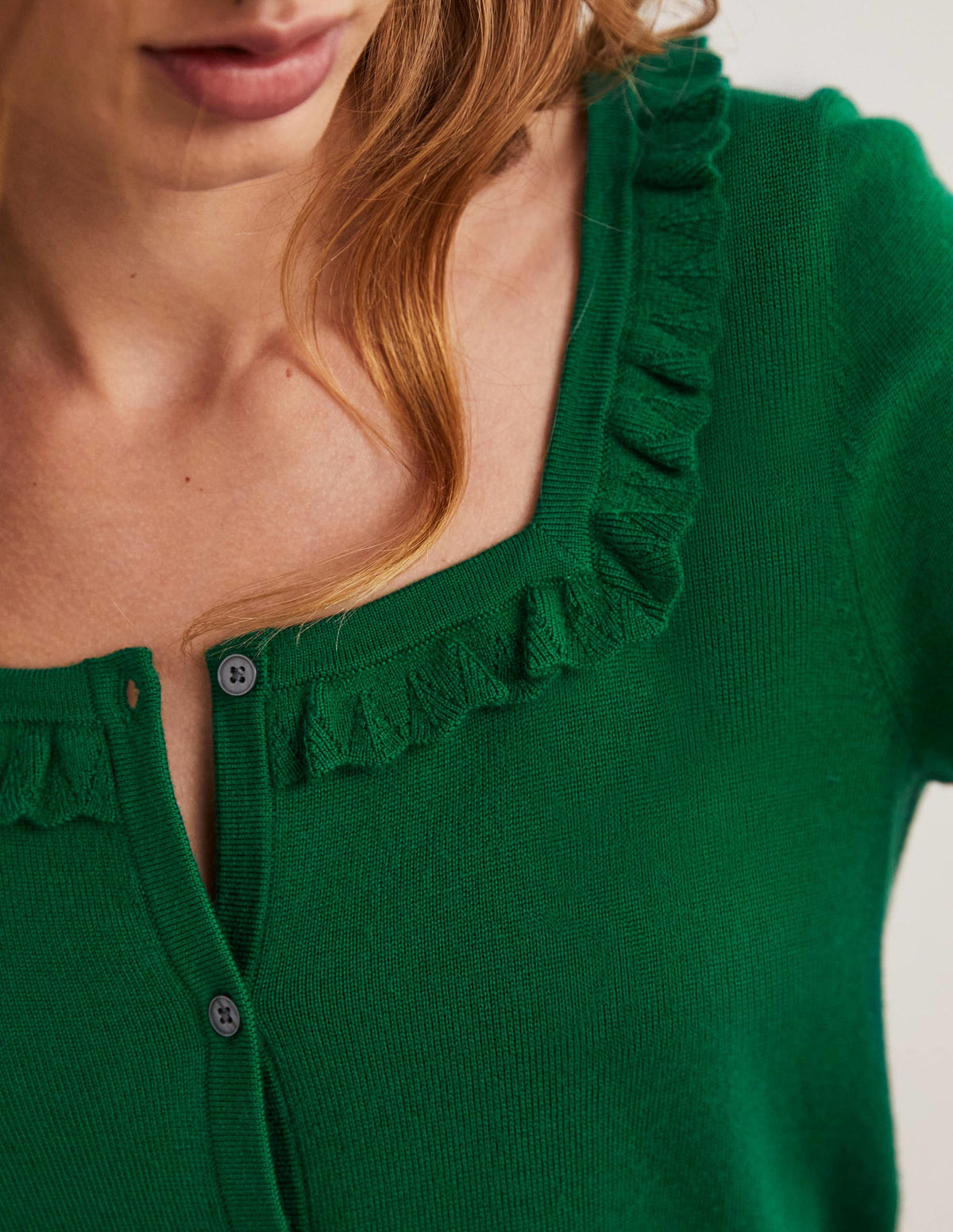 Square Neck Merino Cardigan-Trekking Green-2