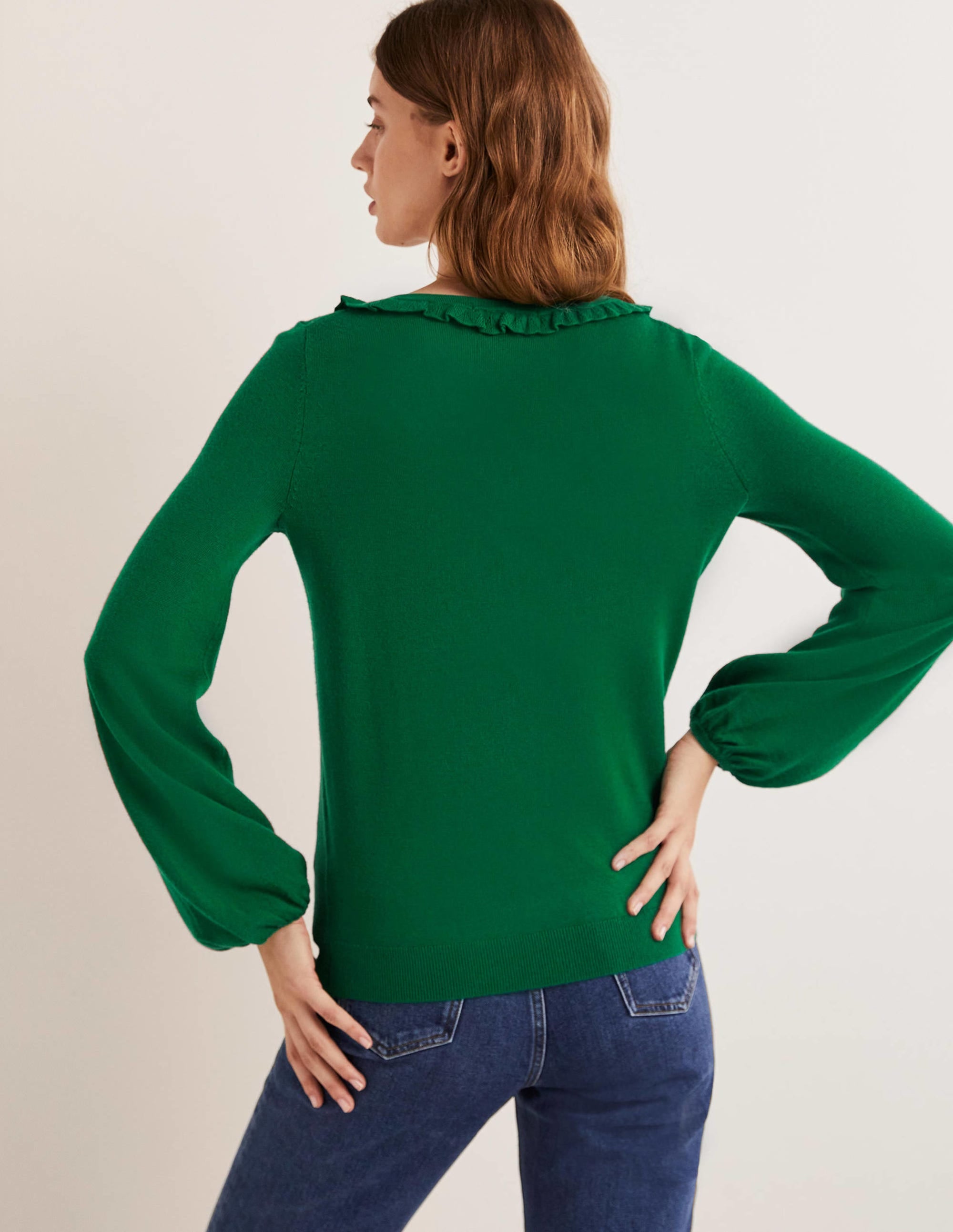 Square Neck Merino Cardigan-Trekking Green - Image 3