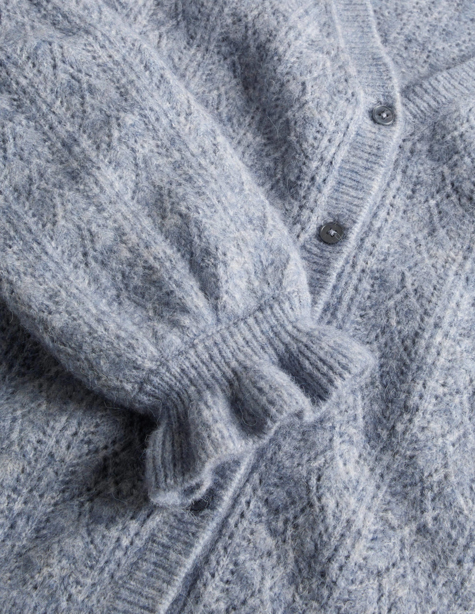 Fluffy Pointelle Cardigan-Corporal Blue Melange-7