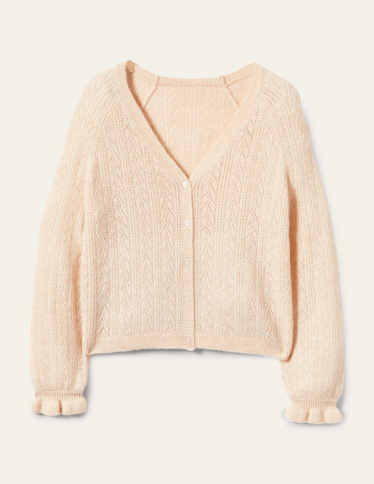 Fluffy Pointelle Cardigan-Rope-11
