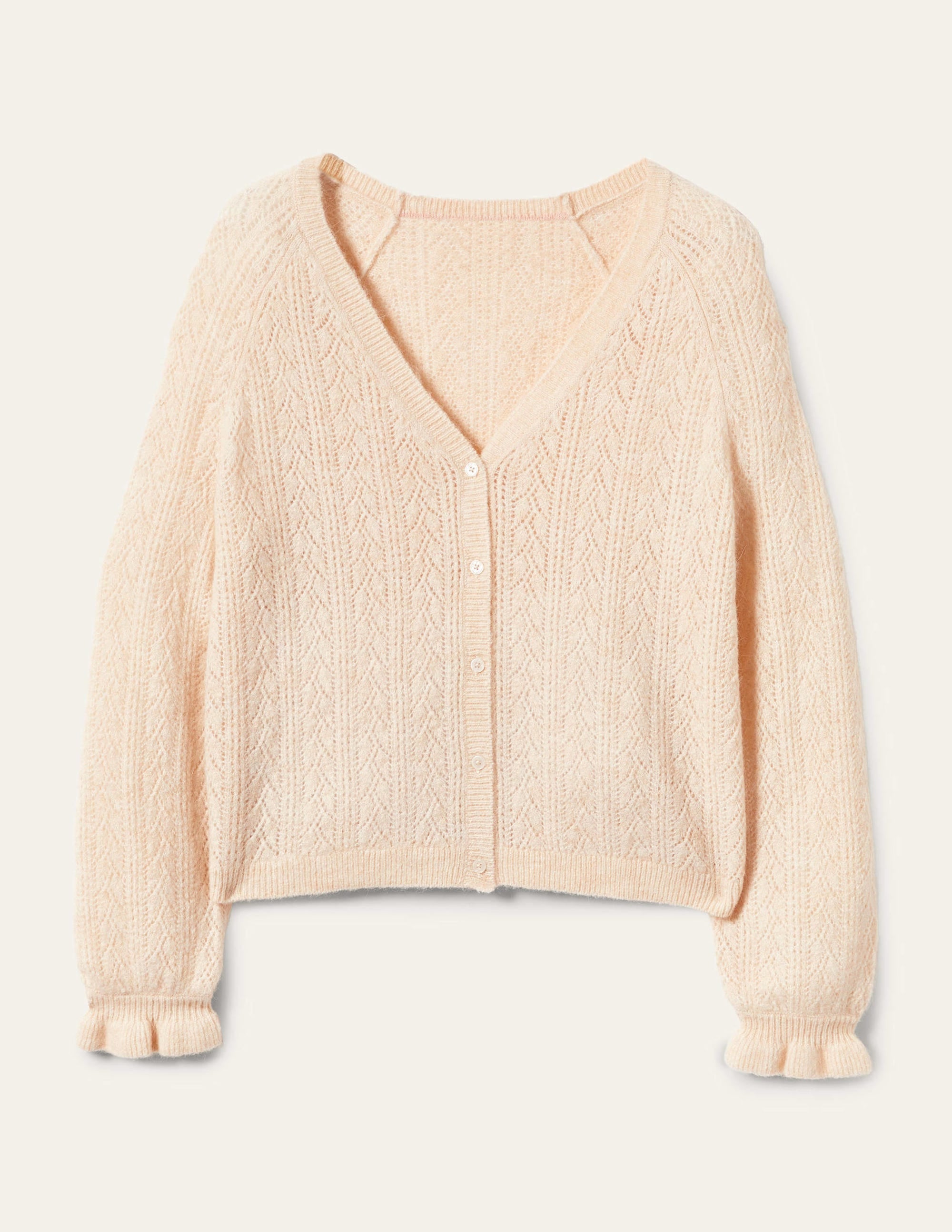 Fluffy Pointelle Cardigan-Rope - Image 11